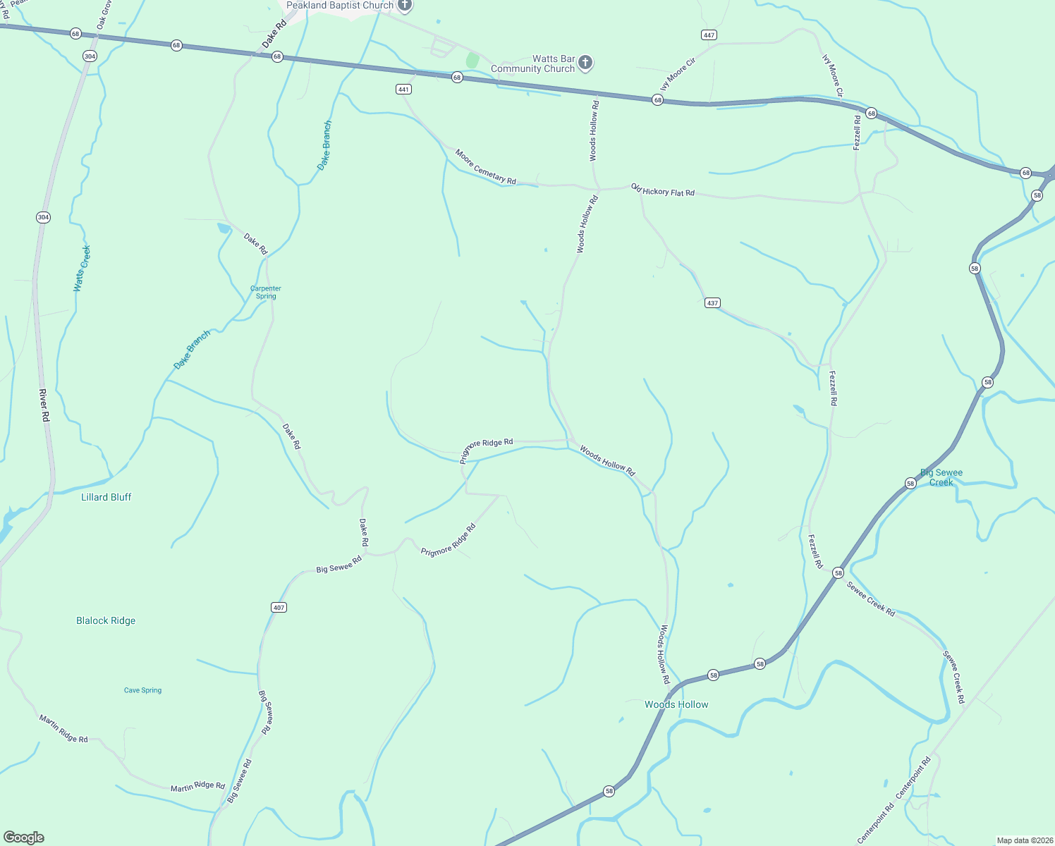 map of restaurants, bars, coffee shops, grocery stores, and more near 190 Prigmore Ridge Road in Decatur