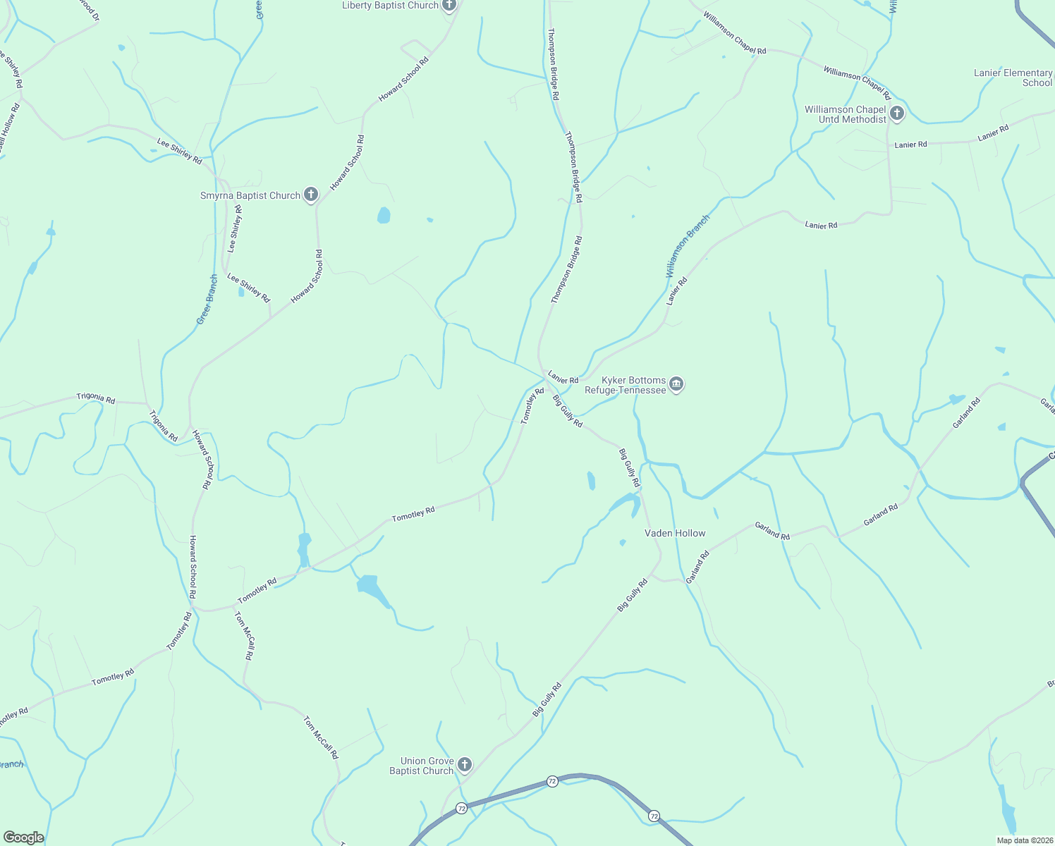 map of restaurants, bars, coffee shops, grocery stores, and more near 1543 Big Gully Road in Maryville