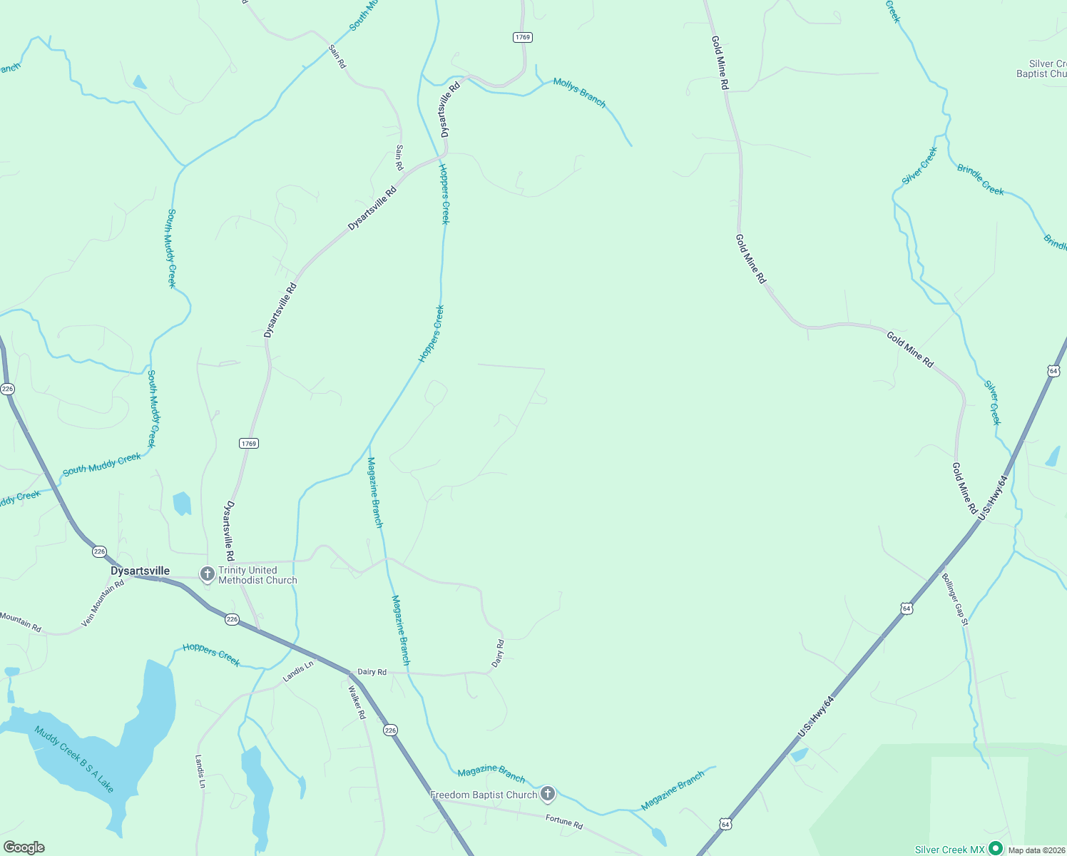 map of restaurants, bars, coffee shops, grocery stores, and more near in Dysartsville