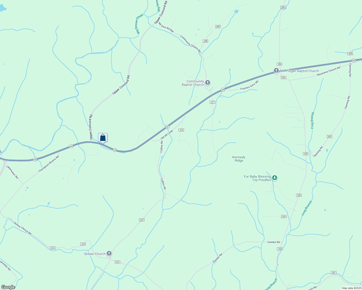 map of restaurants, bars, coffee shops, grocery stores, and more near 193 County Road 234 in Niota