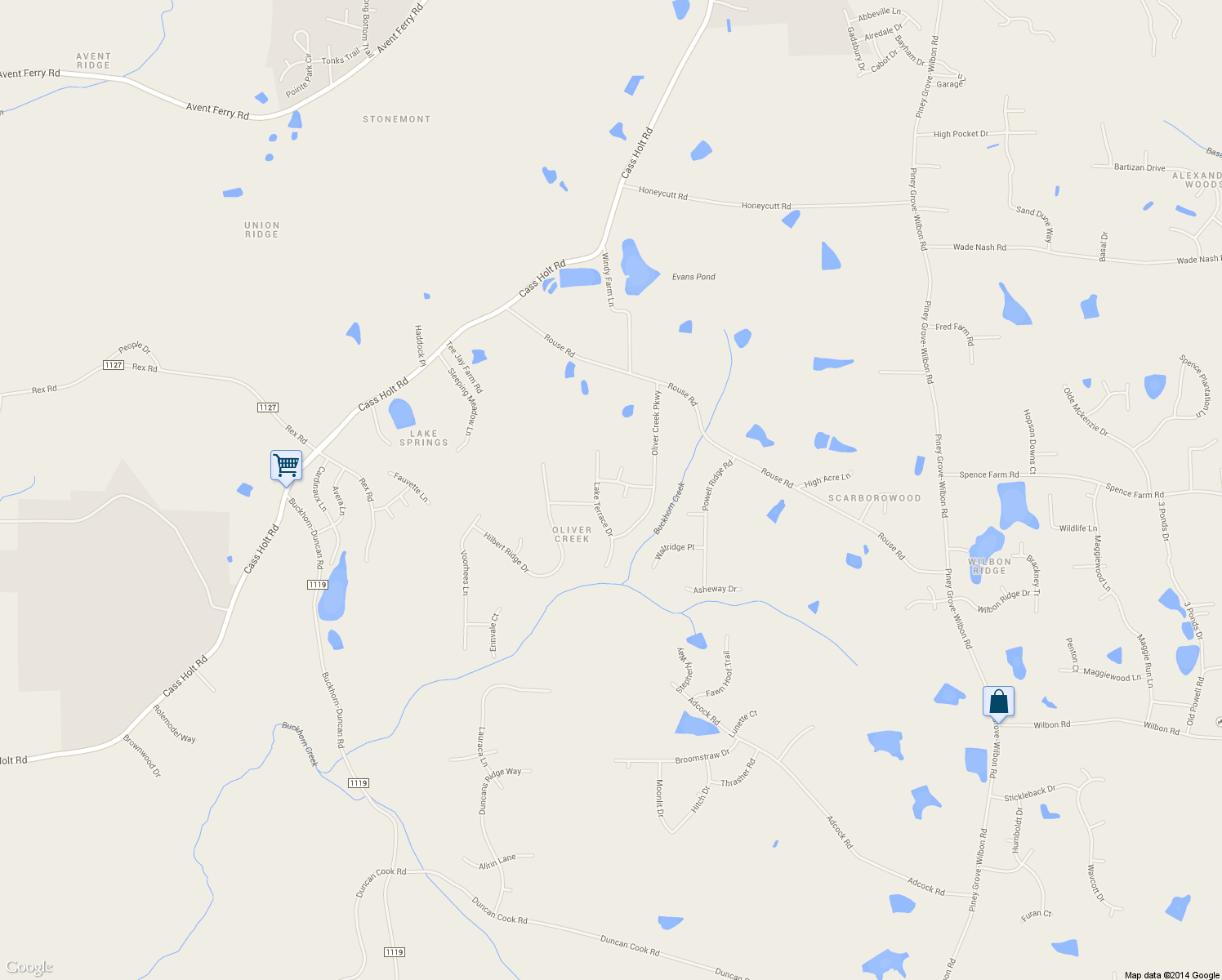 map of restaurants, bars, coffee shops, grocery stores, and more near 6421 Cross Ridge Drive in Holly Springs
