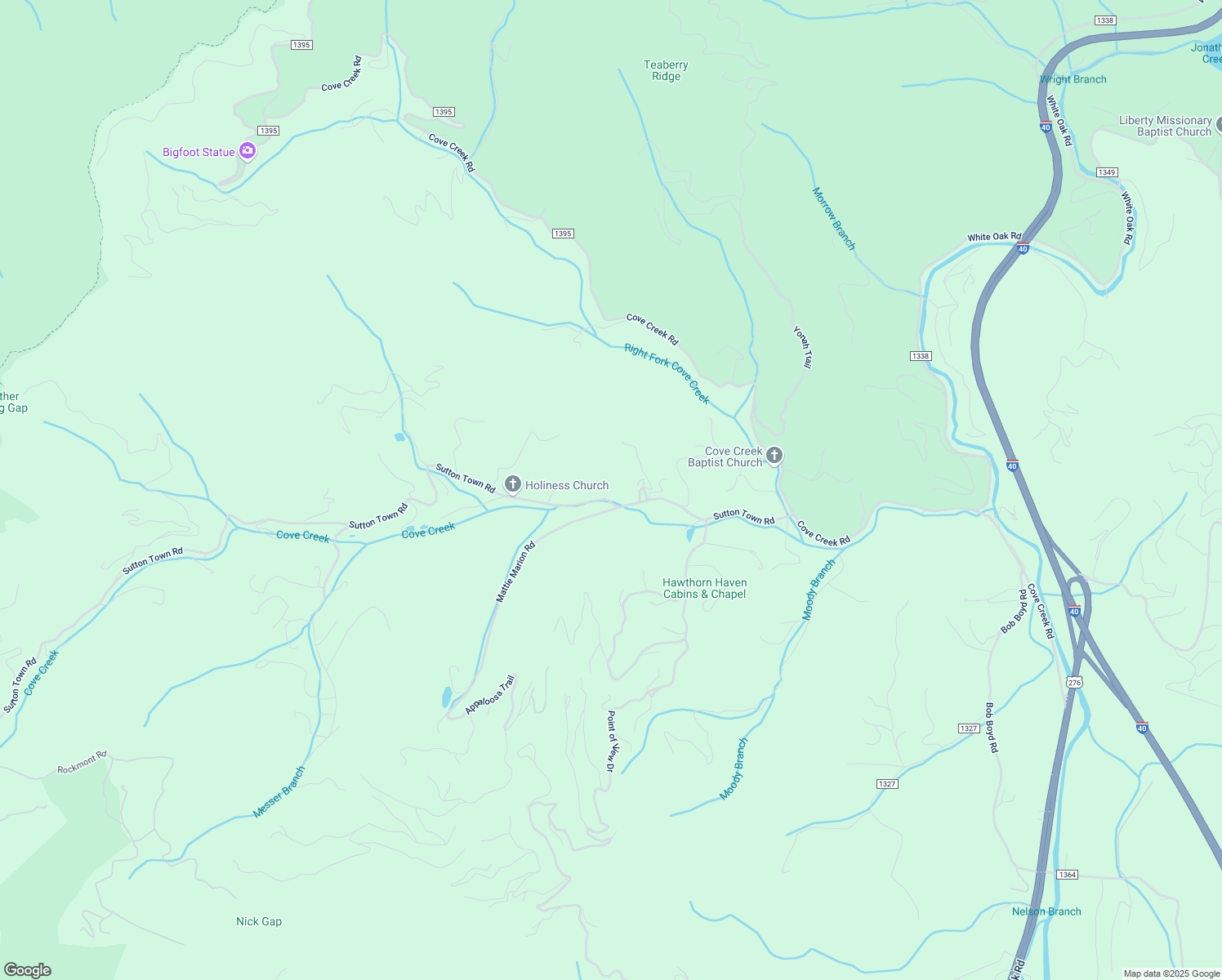 map of restaurants, bars, coffee shops, grocery stores, and more near 534 Sutton Town Road in Waynesville