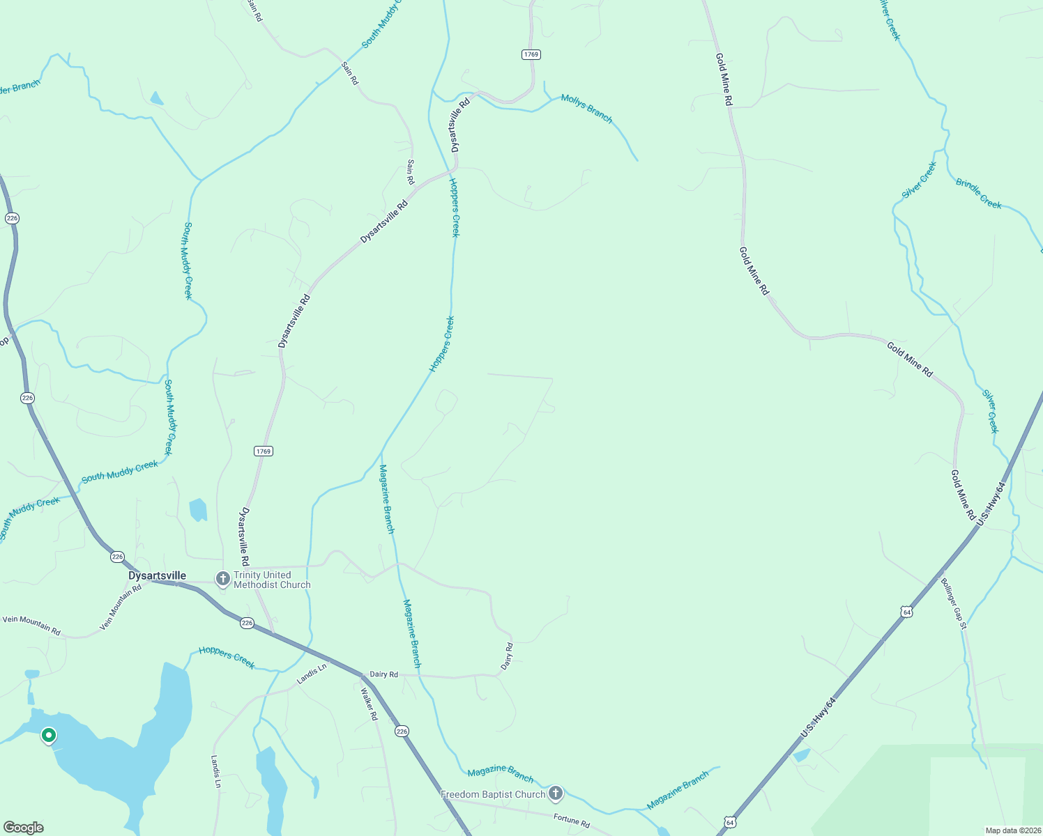 map of restaurants, bars, coffee shops, grocery stores, and more near 77 Pilot Ridge Drive in Nebo