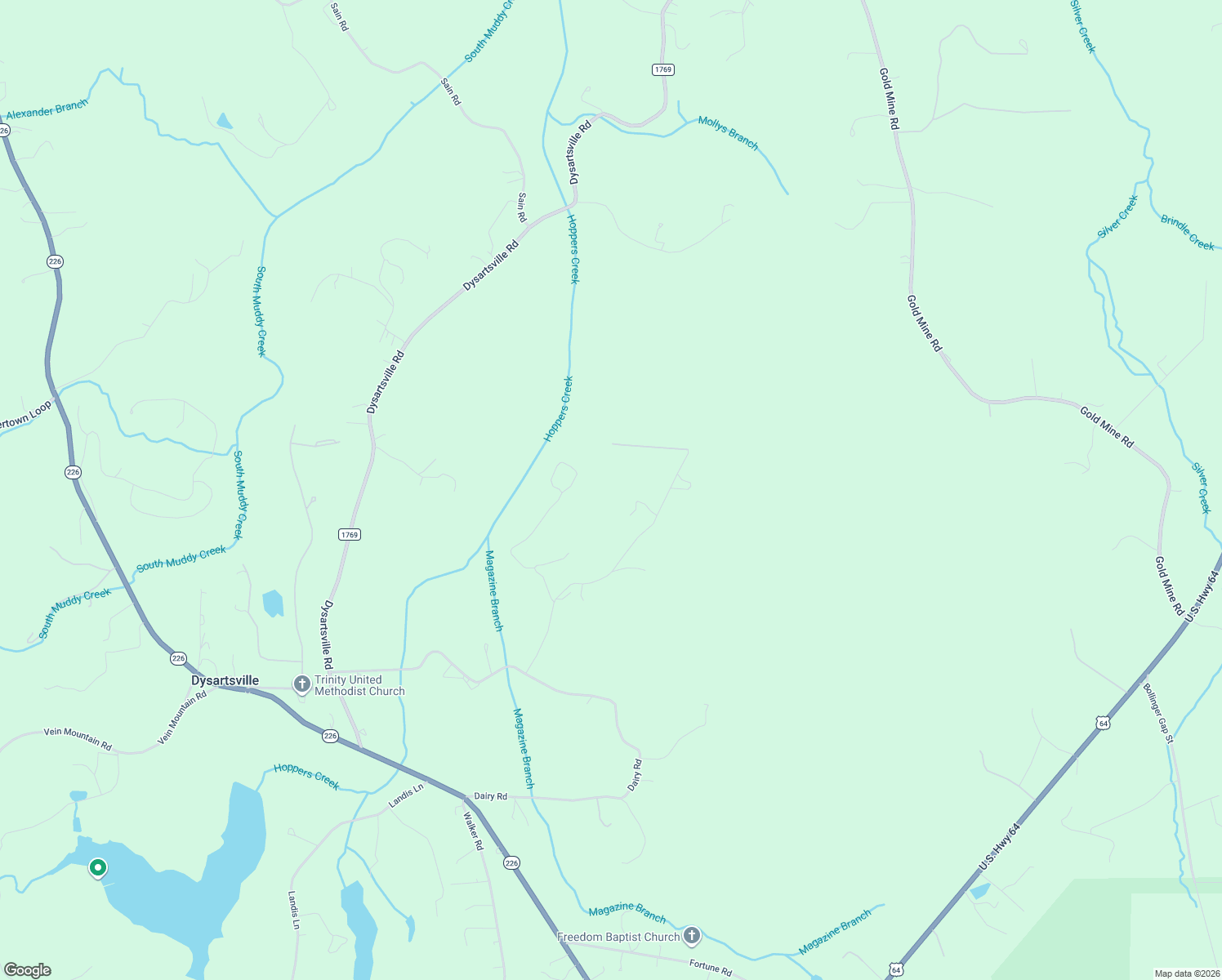 map of restaurants, bars, coffee shops, grocery stores, and more near 79 Pilot Ridge Drive in Nebo