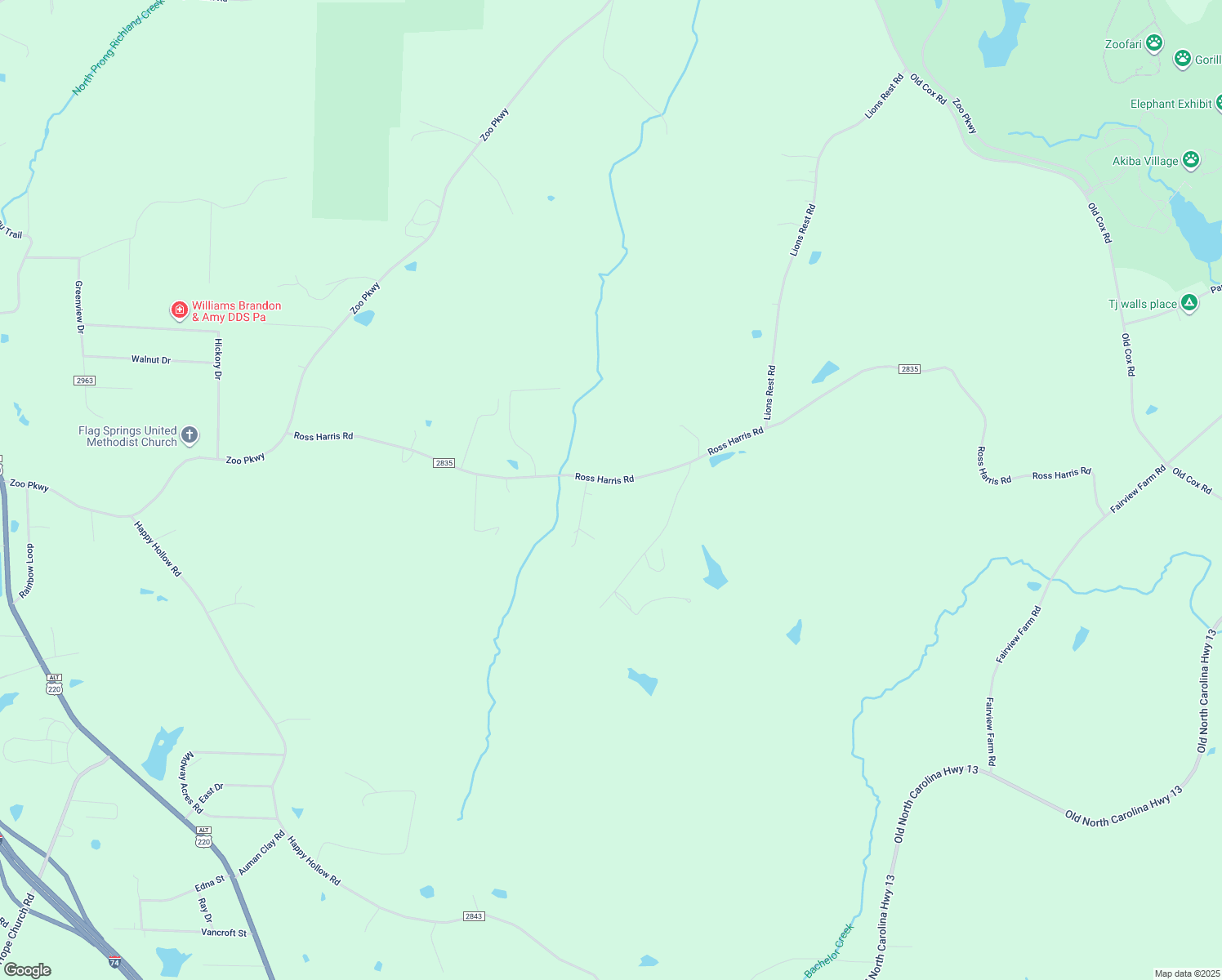 map of restaurants, bars, coffee shops, grocery stores, and more near 1122 Ross Harris Road in Asheboro