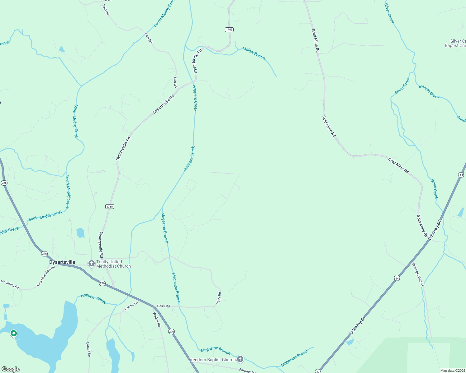 map of restaurants, bars, coffee shops, grocery stores, and more near 472 Pilot Ridge Road in Nebo