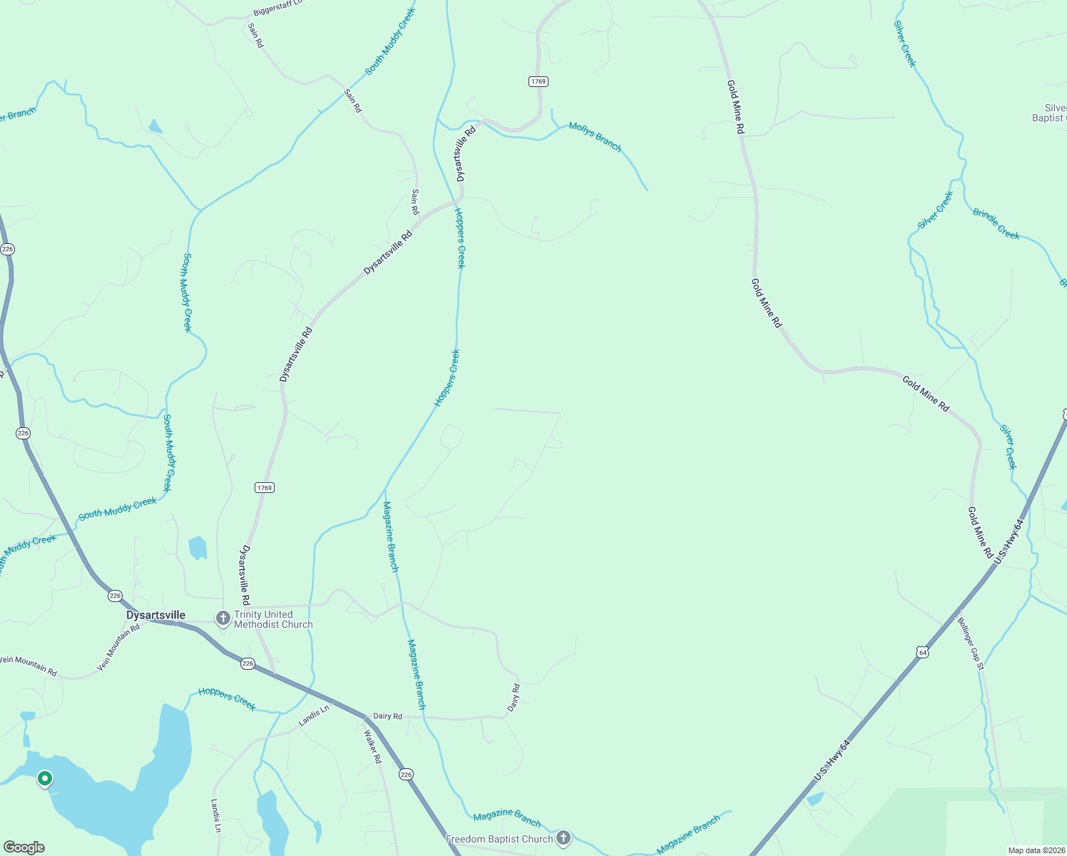 map of restaurants, bars, coffee shops, grocery stores, and more near 184 Pilot Drive in Nebo