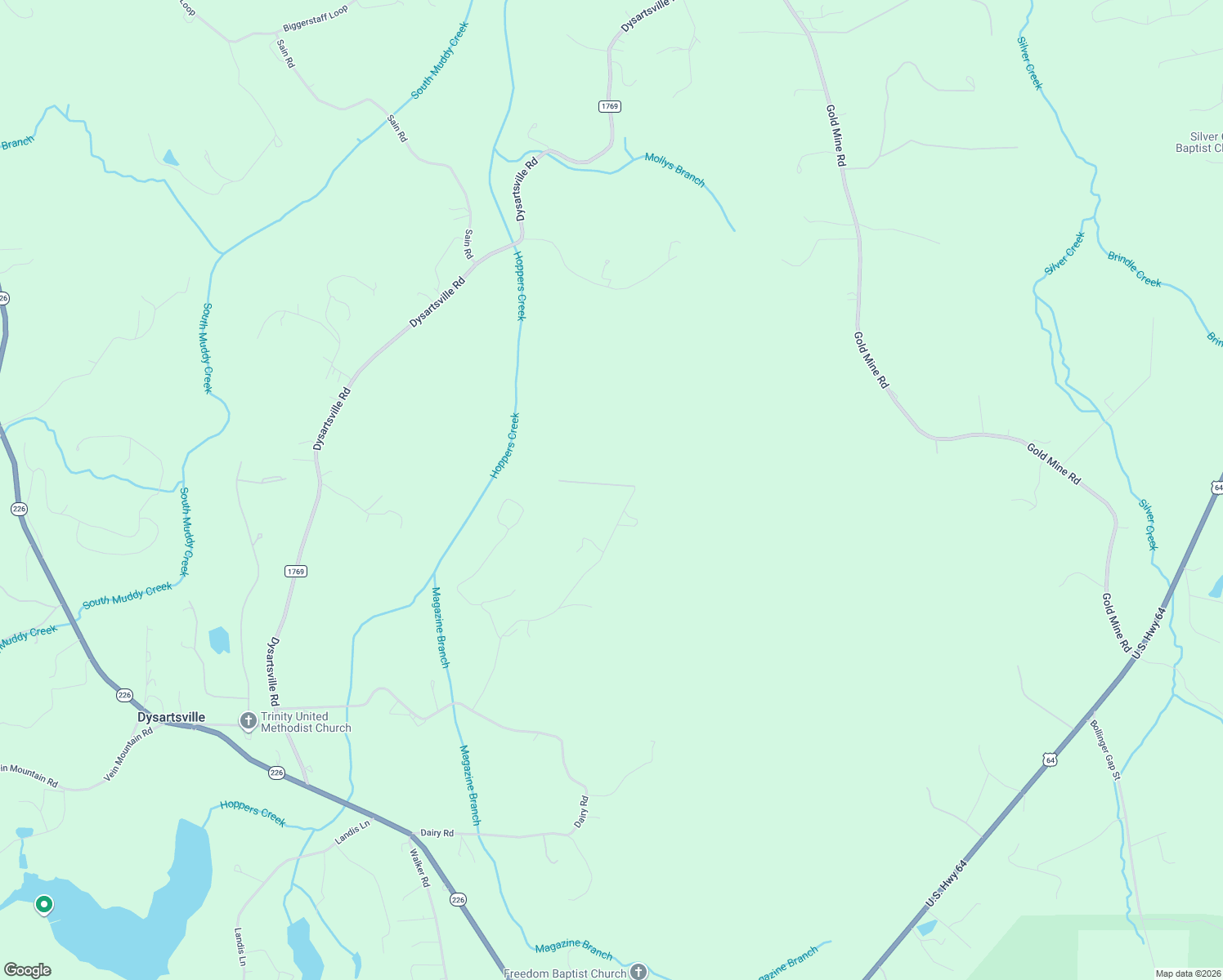 map of restaurants, bars, coffee shops, grocery stores, and more near 184 Pilot Drive in Nebo