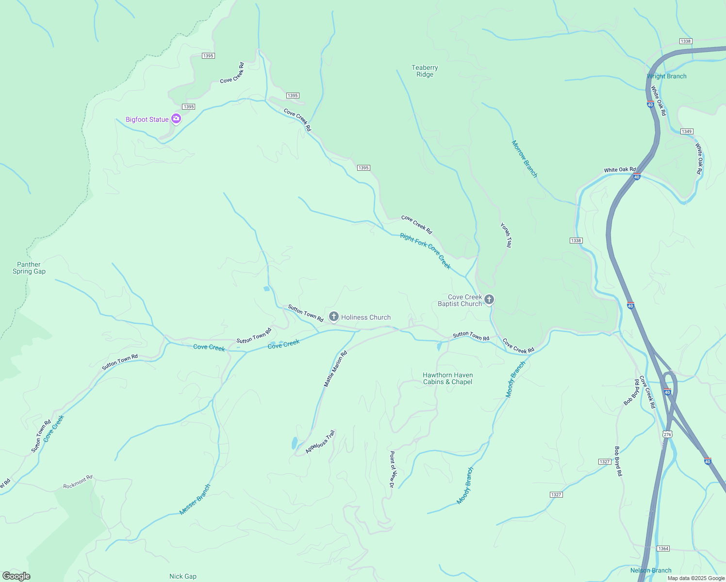 map of restaurants, bars, coffee shops, grocery stores, and more near 322 McKenzie Place in Waynesville