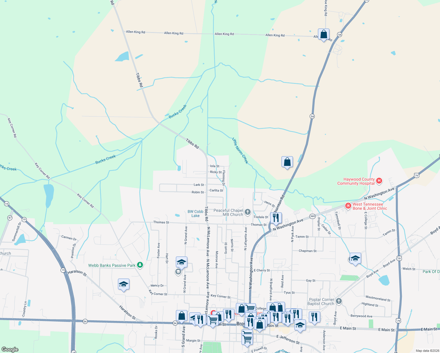 map of restaurants, bars, coffee shops, grocery stores, and more near 476 Houston St in Brownsville