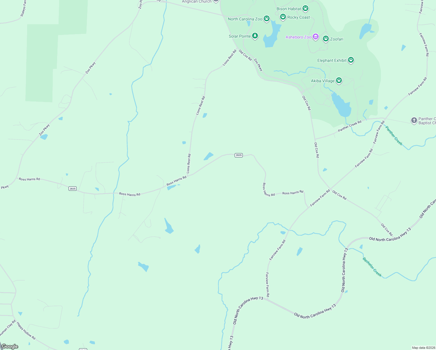 map of restaurants, bars, coffee shops, grocery stores, and more near 1598 Ross Harris Road in Asheboro