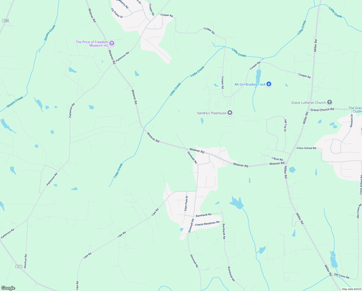 map of restaurants, bars, coffee shops, grocery stores, and more near 1130 Weaver Road in China Grove