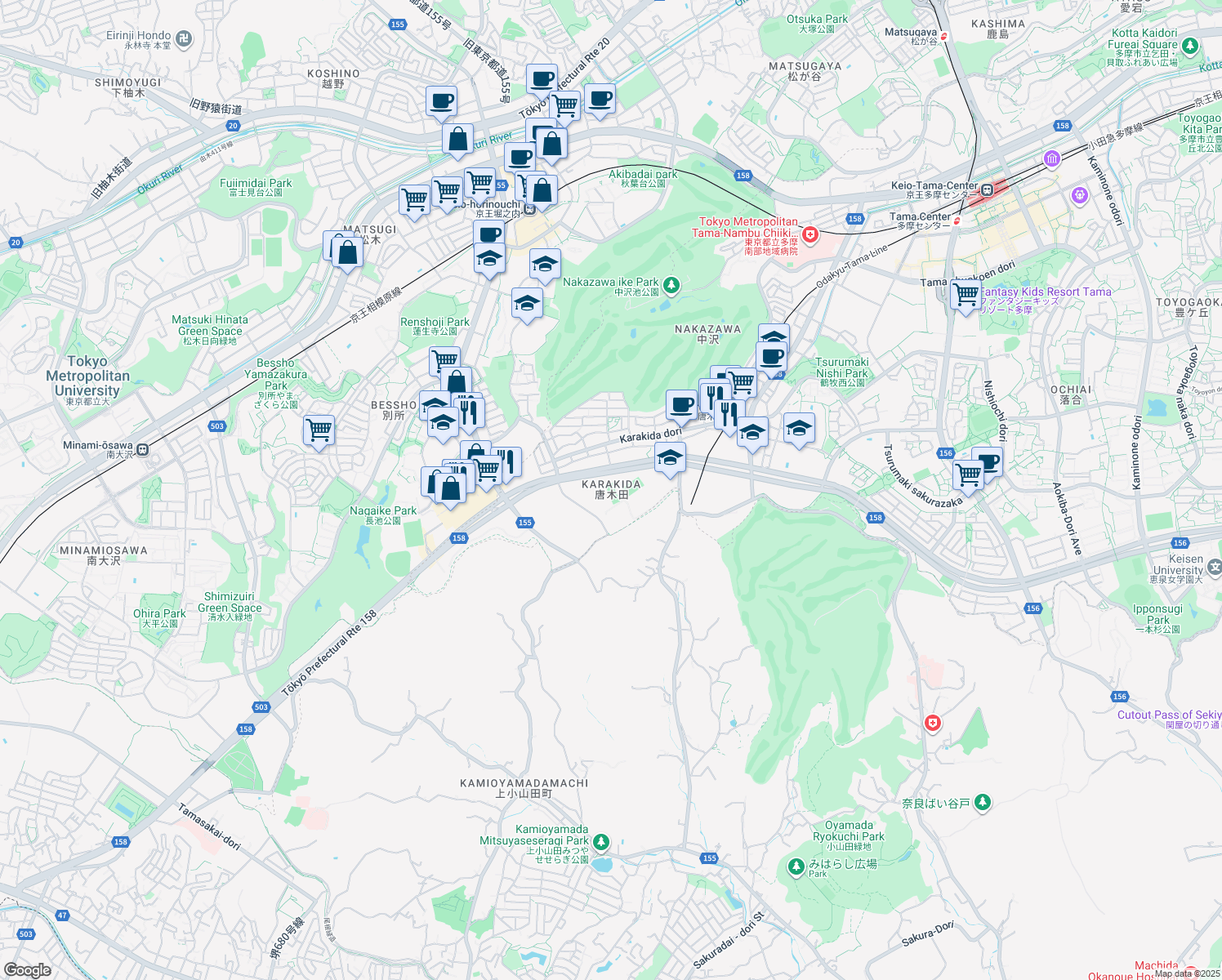 map of restaurants, bars, coffee shops, grocery stores, and more near in Tama