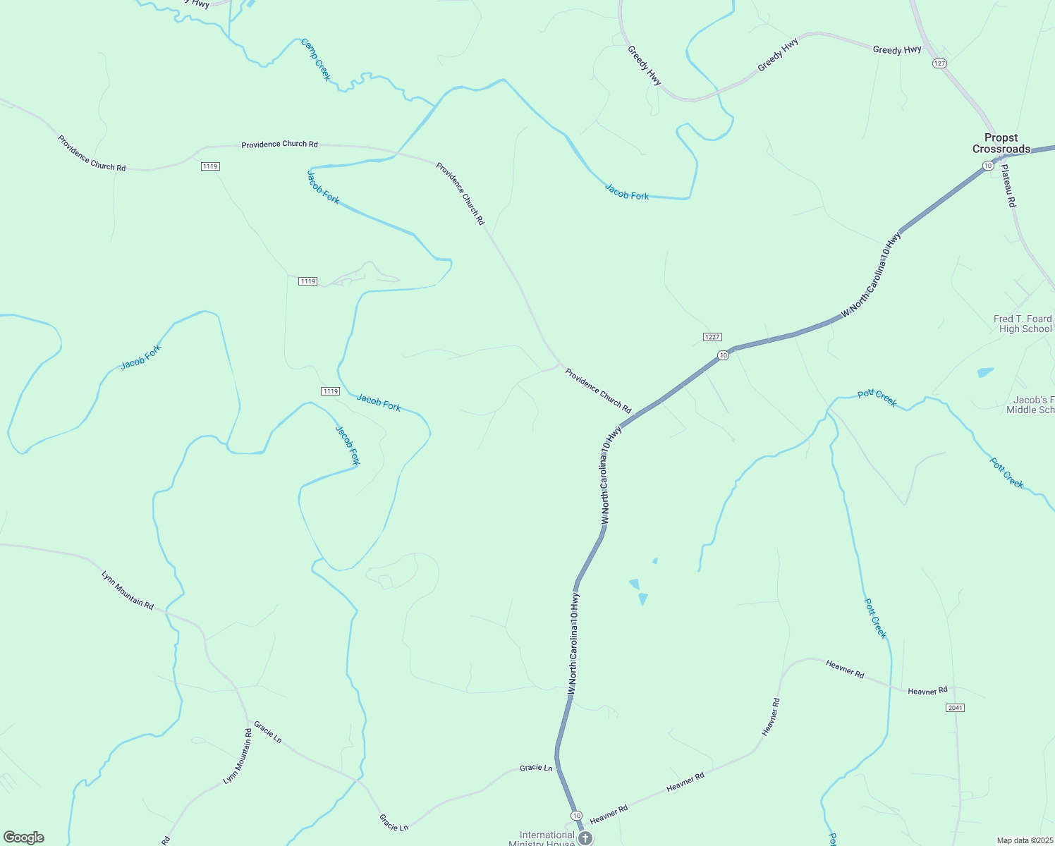 map of restaurants, bars, coffee shops, grocery stores, and more near Hunters Ridge Drive in Catawba County