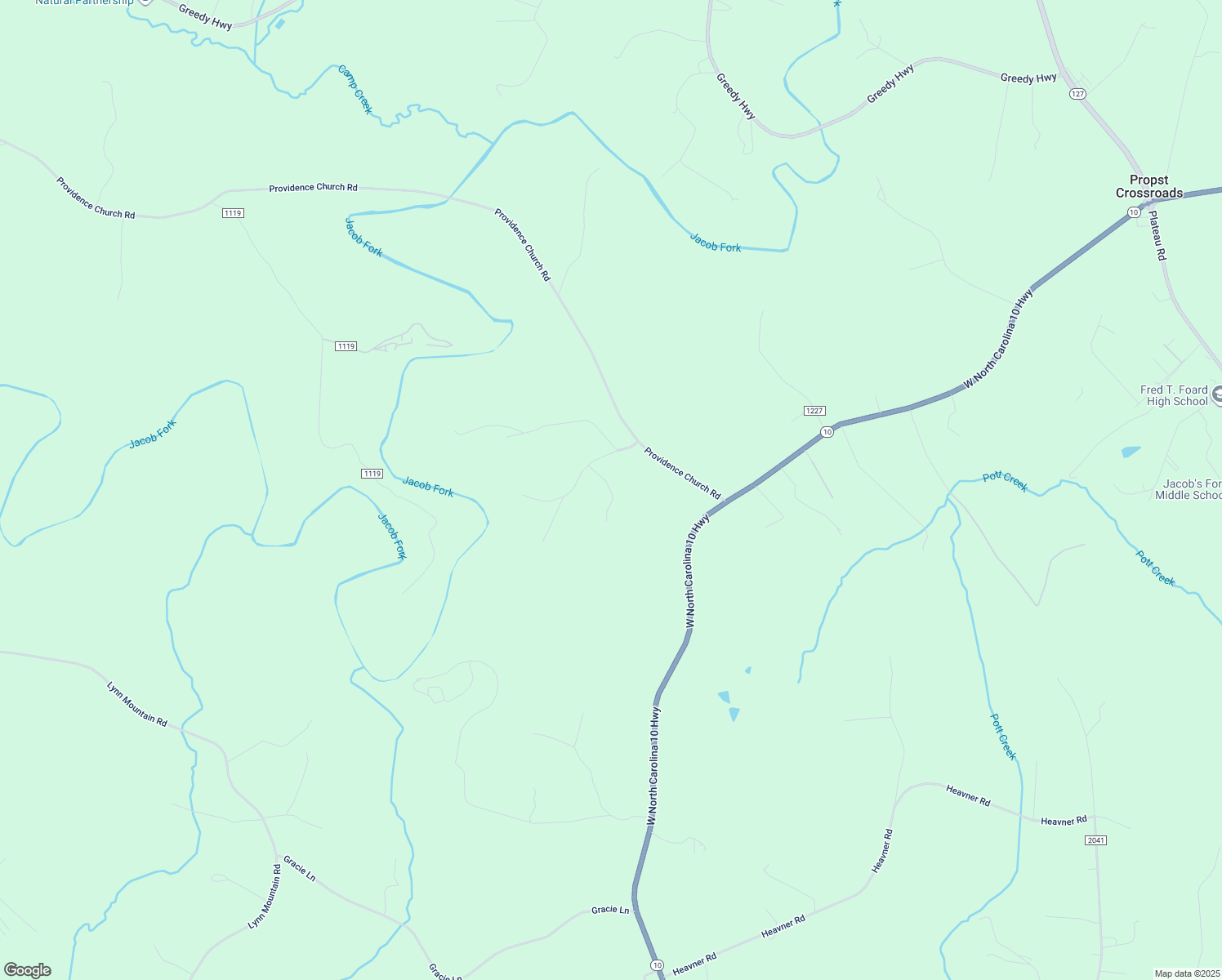 map of restaurants, bars, coffee shops, grocery stores, and more near Hunters Ridge Drive in Catawba County
