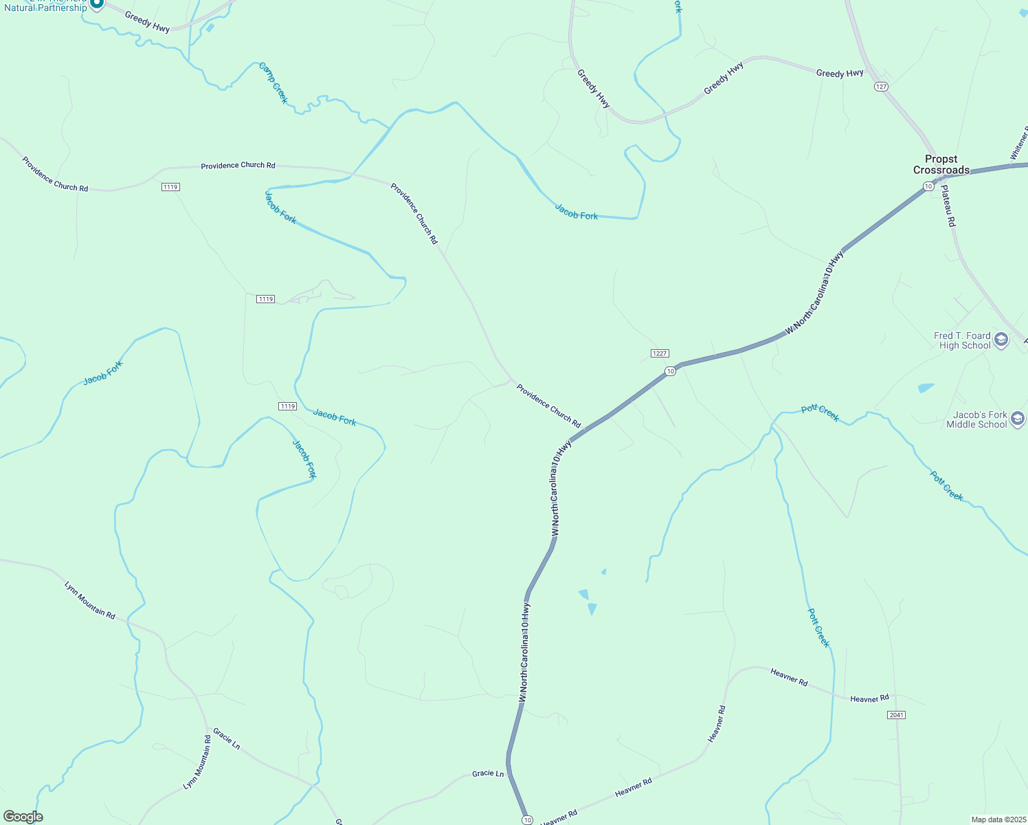 map of restaurants, bars, coffee shops, grocery stores, and more near 6343 Providence Church Road in Vale
