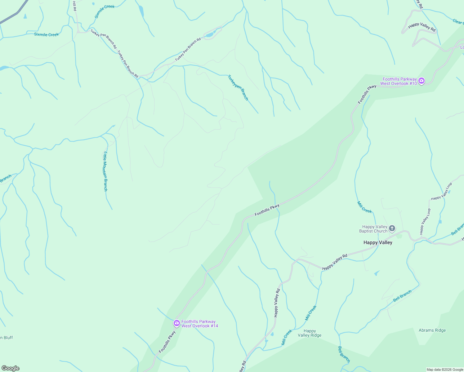 map of restaurants, bars, coffee shops, grocery stores, and more near 4179 Chilhowee Trail in Maryville