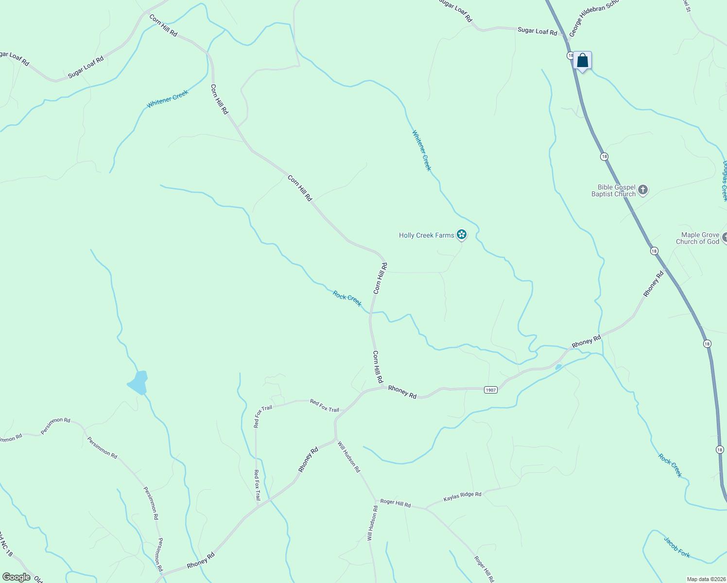 map of restaurants, bars, coffee shops, grocery stores, and more near 7390 Corn Hill Road in Connelly Springs