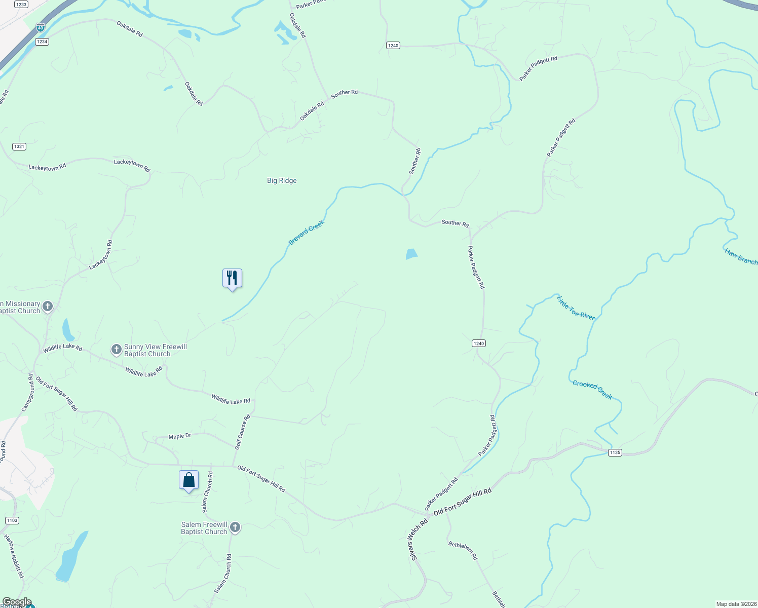 map of restaurants, bars, coffee shops, grocery stores, and more near in Old Fort