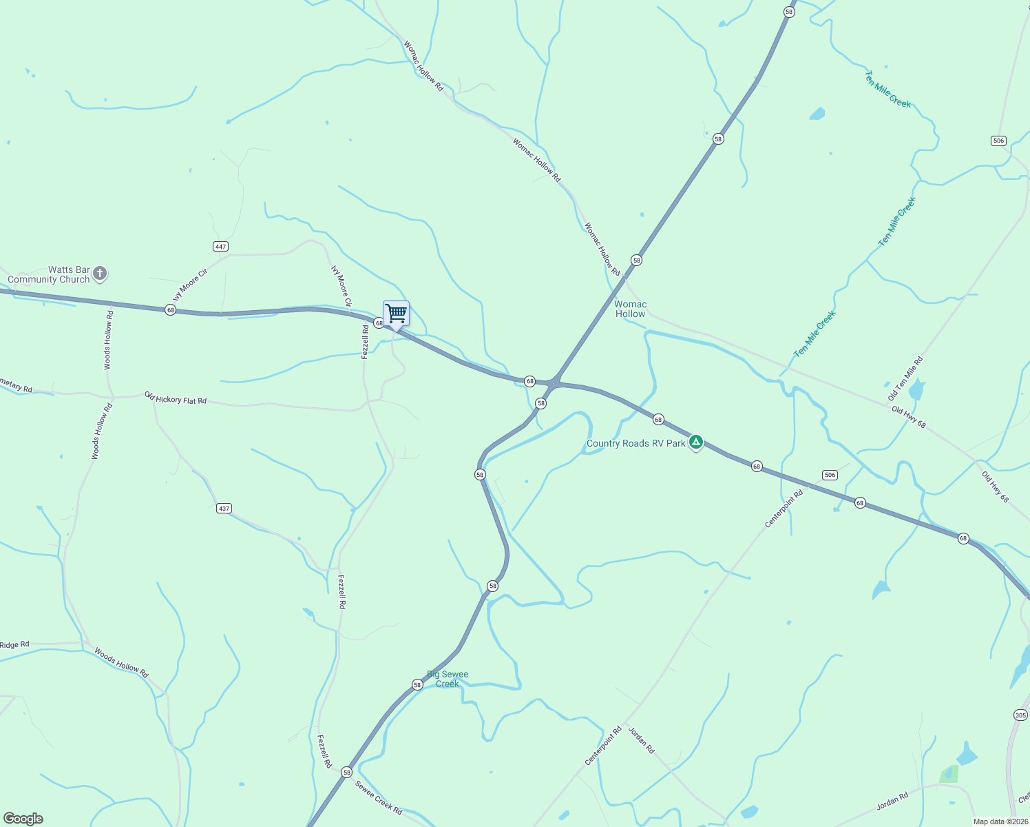 map of restaurants, bars, coffee shops, grocery stores, and more near 25445 Highway 58 in Decatur