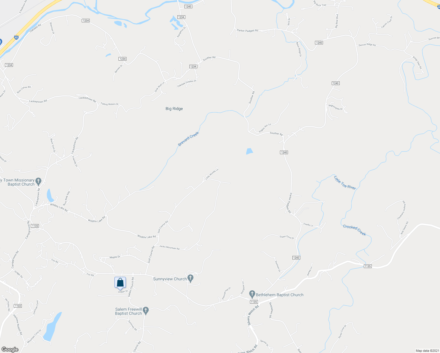 map of restaurants, bars, coffee shops, grocery stores, and more near 1039 Golf Course Road in Old Fort