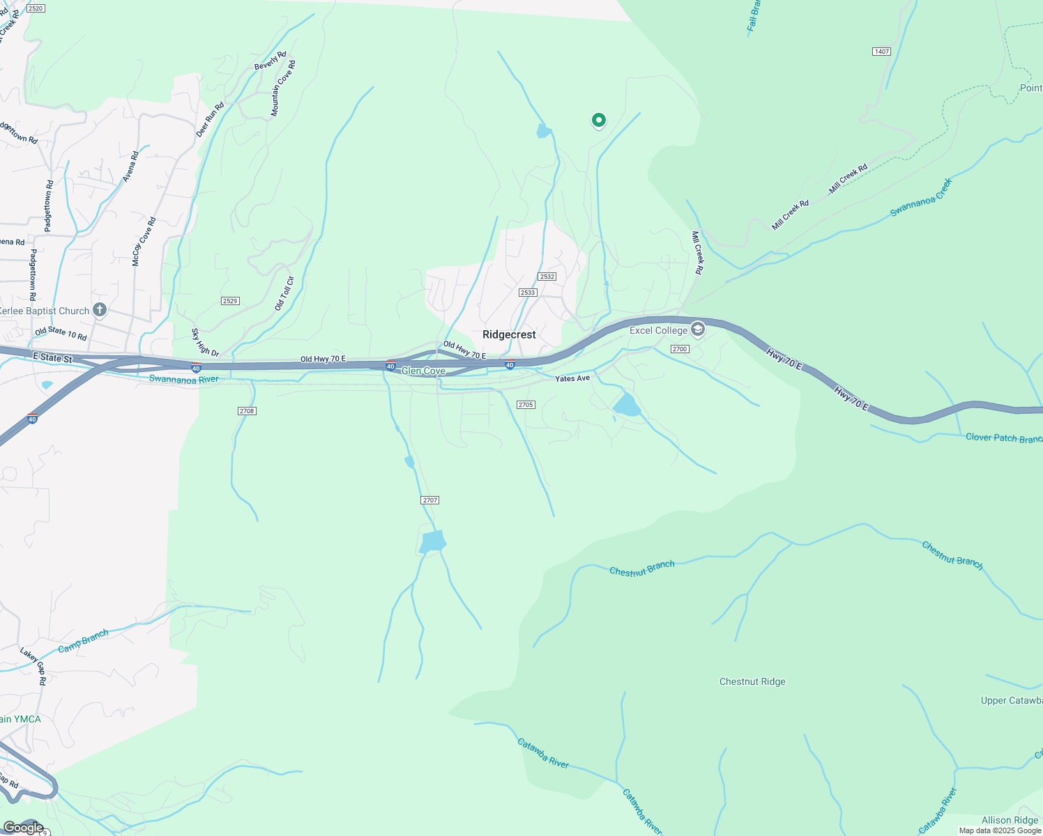 map of restaurants, bars, coffee shops, grocery stores, and more near 35 Tucker Road in Black Mountain