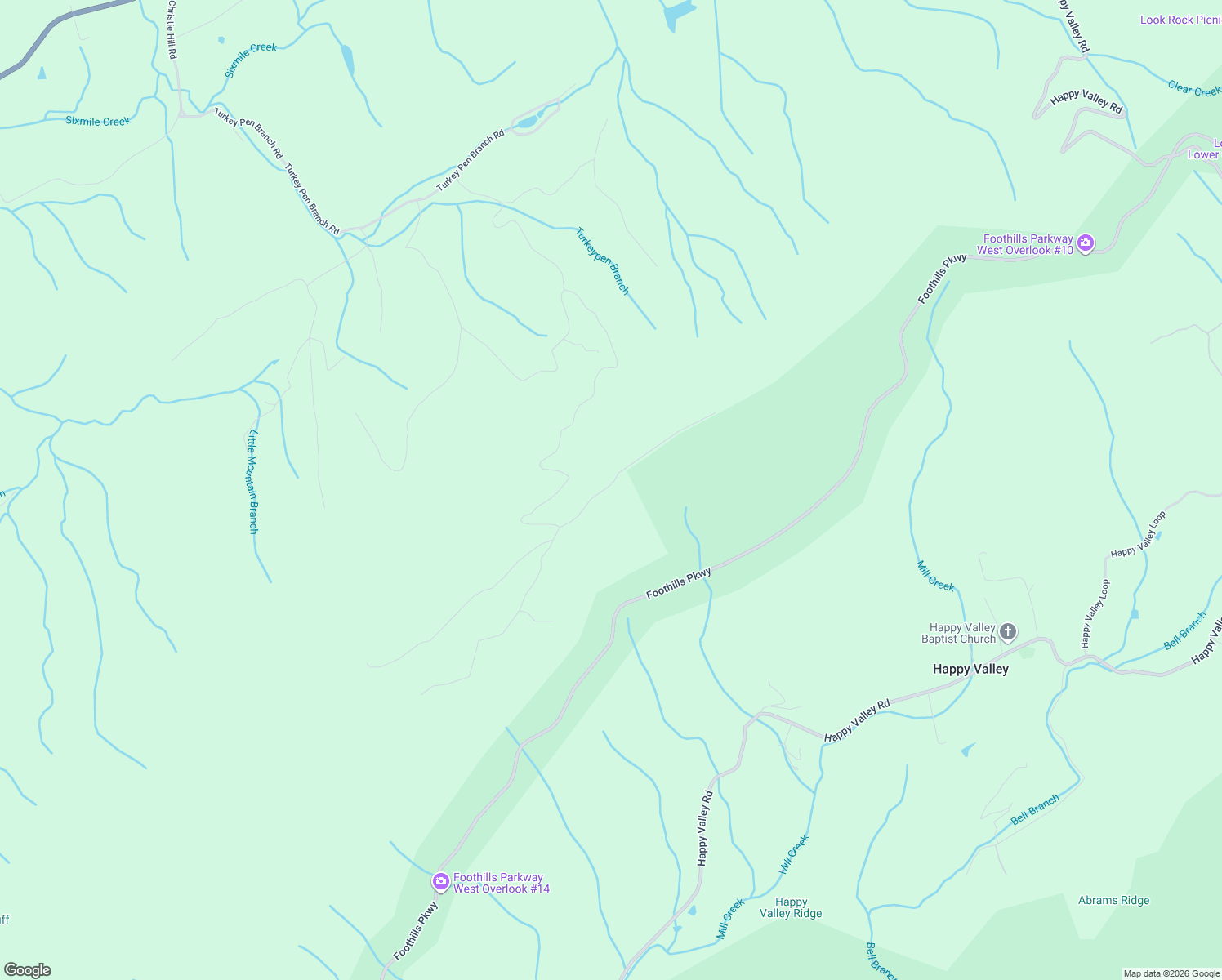 map of restaurants, bars, coffee shops, grocery stores, and more near 4179 Chilhowee Trail in Maryville
