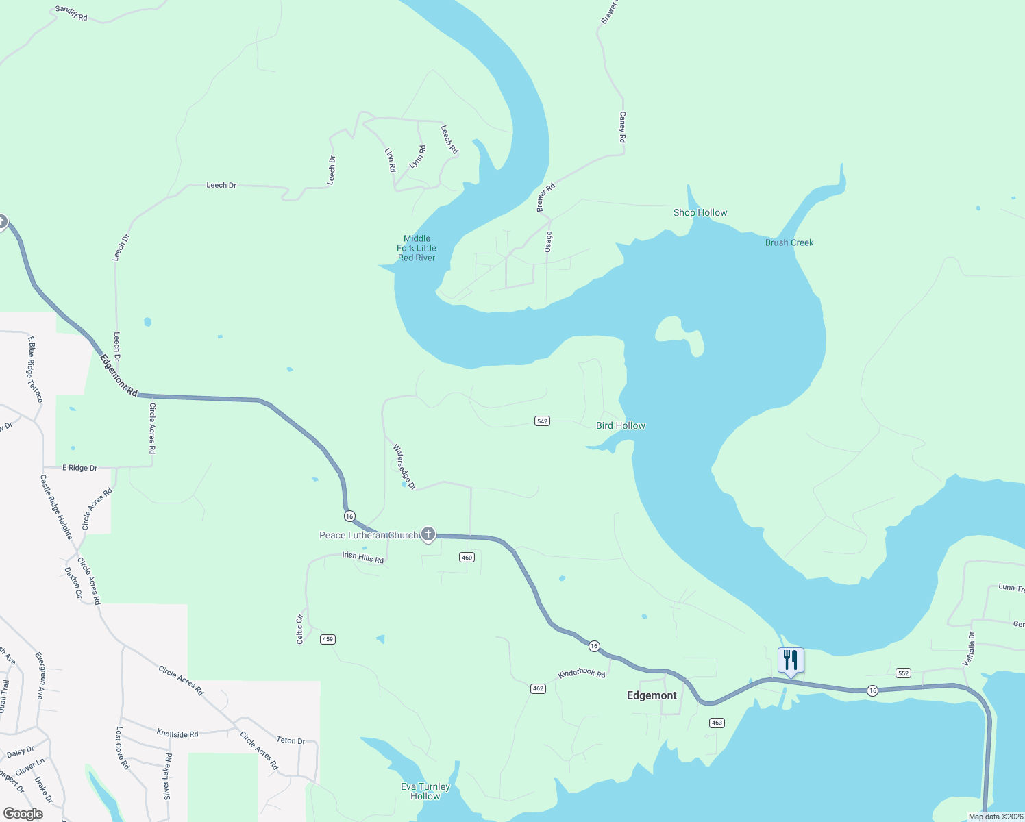 map of restaurants, bars, coffee shops, grocery stores, and more near 689 Watersedge Drive in Edgemont
