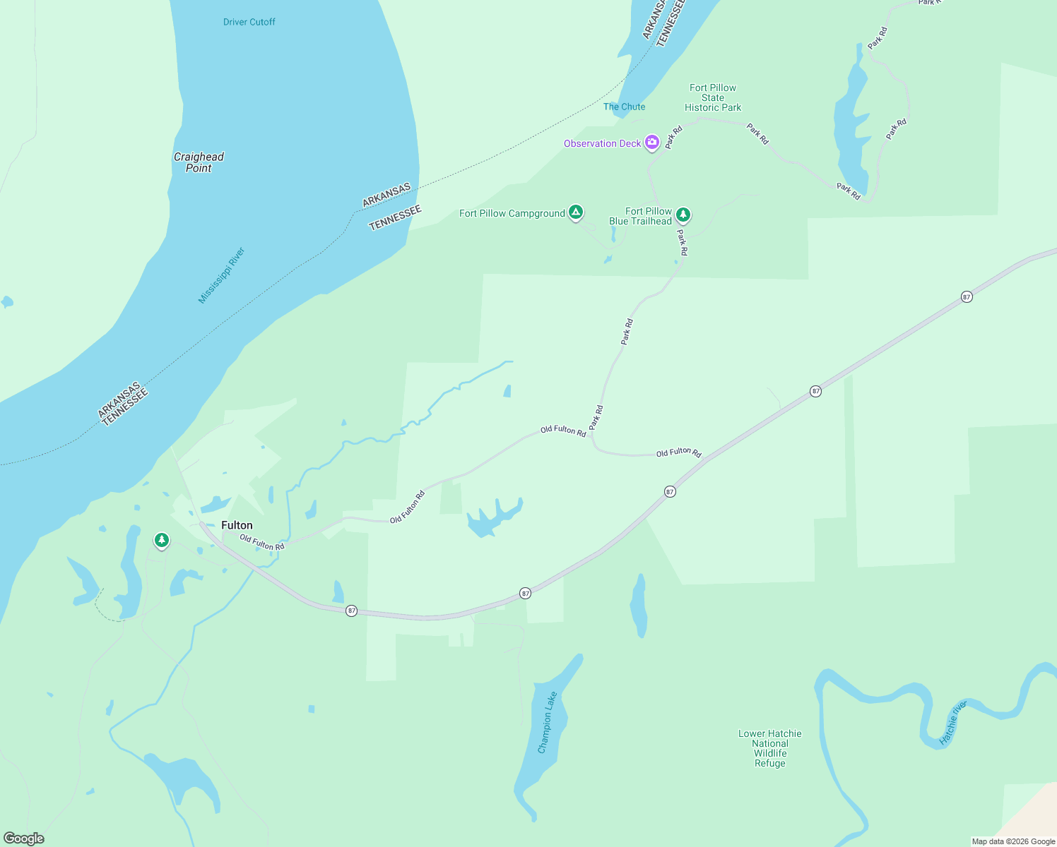 map of restaurants, bars, coffee shops, grocery stores, and more near 618 Old Fulton Road in Fort Pillow