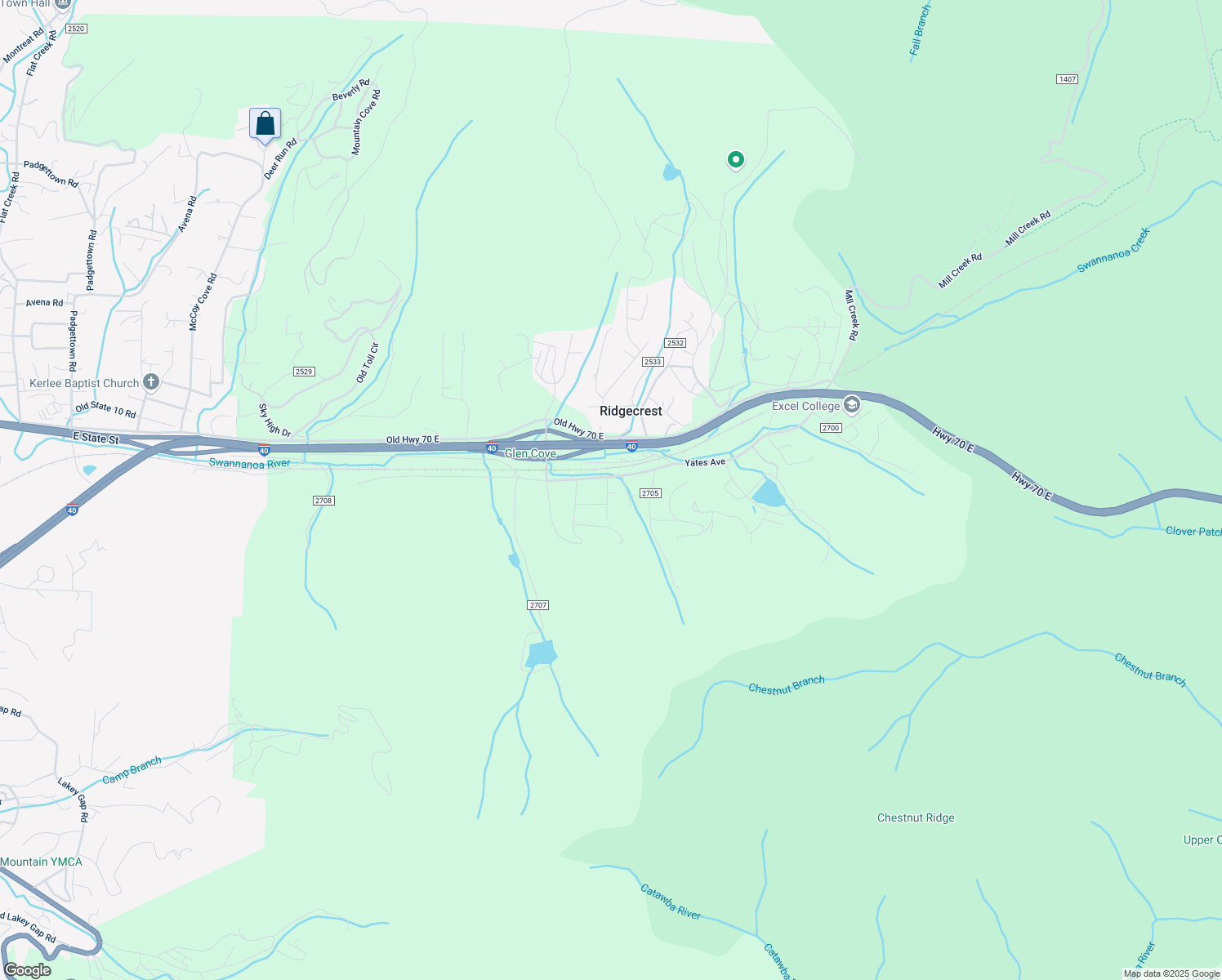 map of restaurants, bars, coffee shops, grocery stores, and more near 6 Border Street in Black Mountain