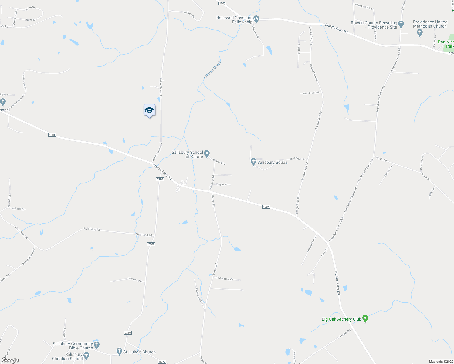 map of restaurants, bars, coffee shops, grocery stores, and more near 150 Knights Place in Salisbury