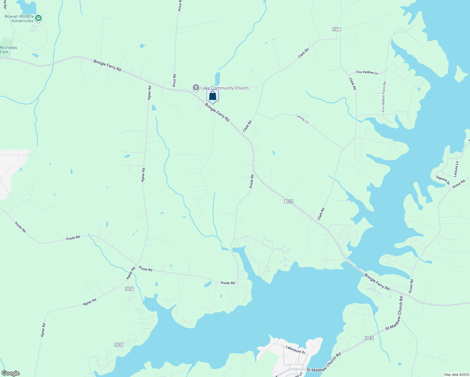 map of restaurants, bars, coffee shops, grocery stores, and more near 3420 Poole Road in Salisbury