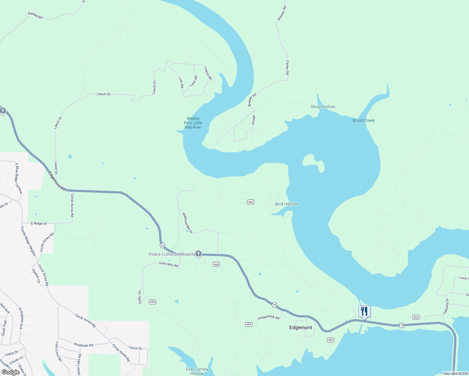 map of restaurants, bars, coffee shops, grocery stores, and more near 689 Watersedge Drive in Edgemont
