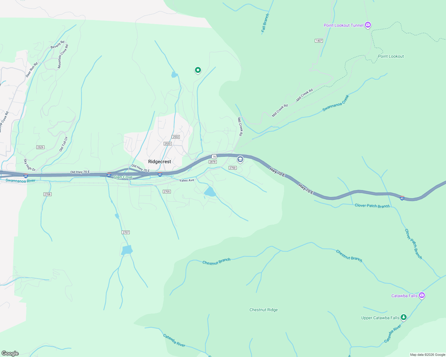 map of restaurants, bars, coffee shops, grocery stores, and more near 92 Weston Dr in Black Mountain