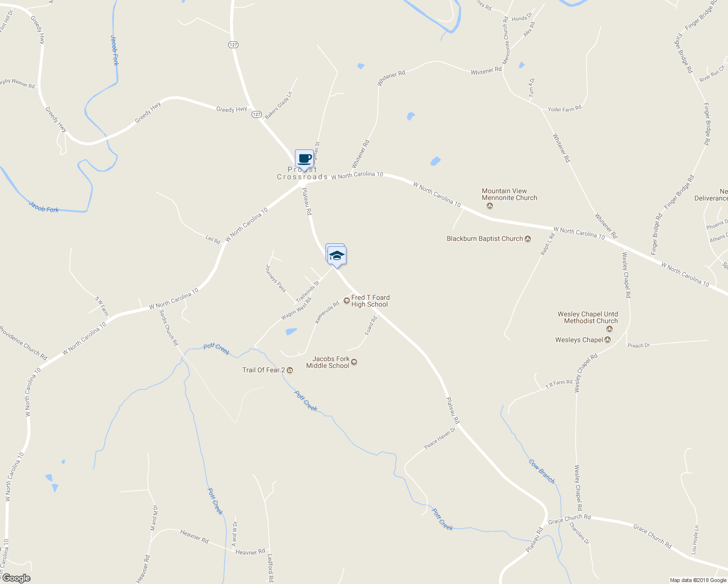 map of restaurants, bars, coffee shops, grocery stores, and more near 3368 Plateau Road in Newton