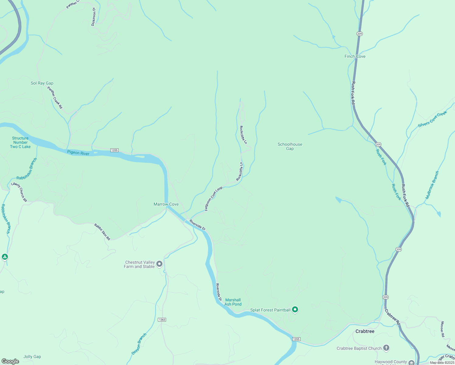 map of restaurants, bars, coffee shops, grocery stores, and more near 461 Ferguson Cove Loop in Clyde
