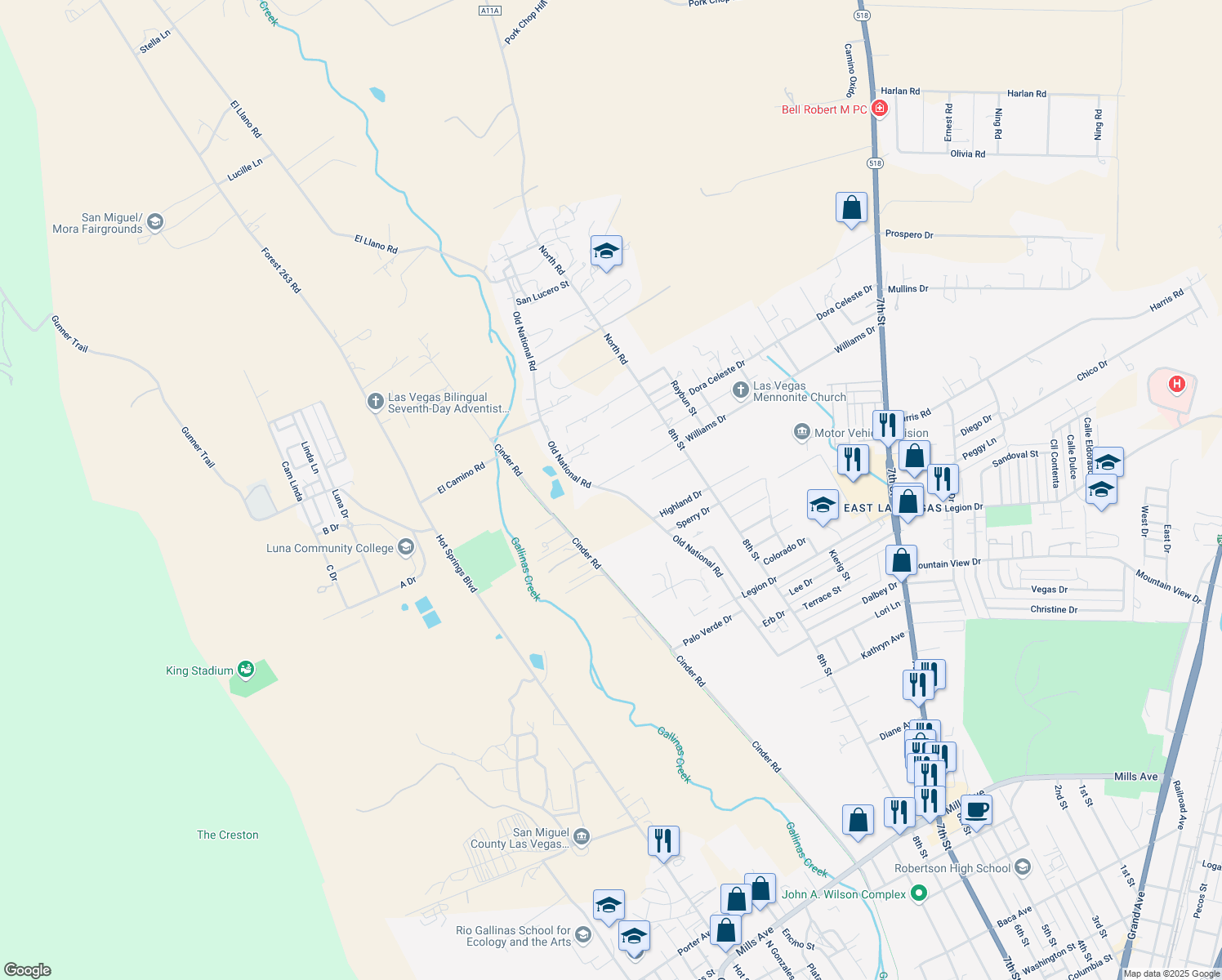 map of restaurants, bars, coffee shops, grocery stores, and more near 2898 Old National Road in Las Vegas
