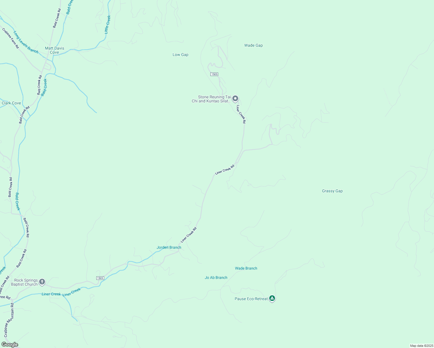 map of restaurants, bars, coffee shops, grocery stores, and more near 4566 Liner Creek Road in Clyde