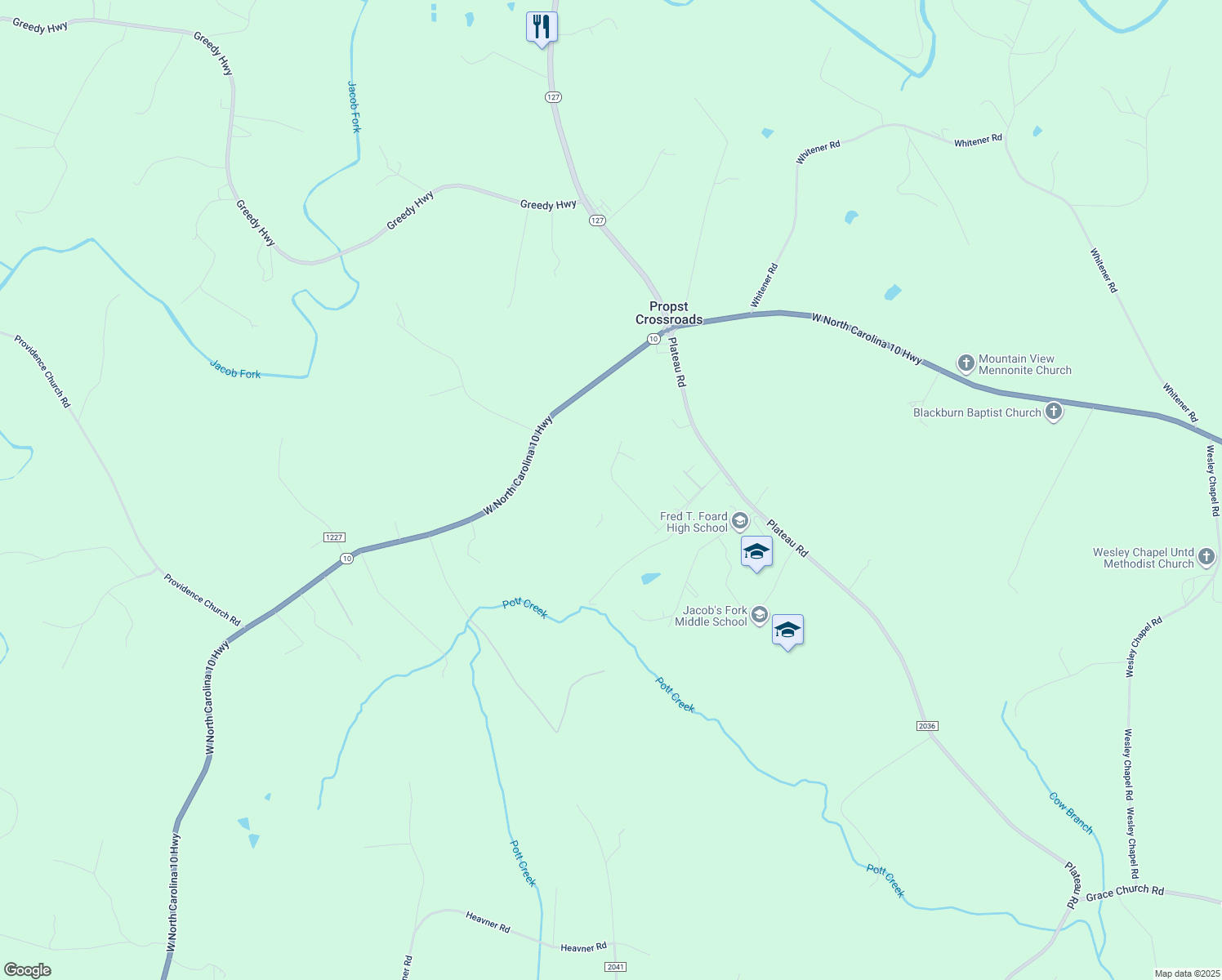 map of restaurants, bars, coffee shops, grocery stores, and more near 2339 Journeys Pass in Newton