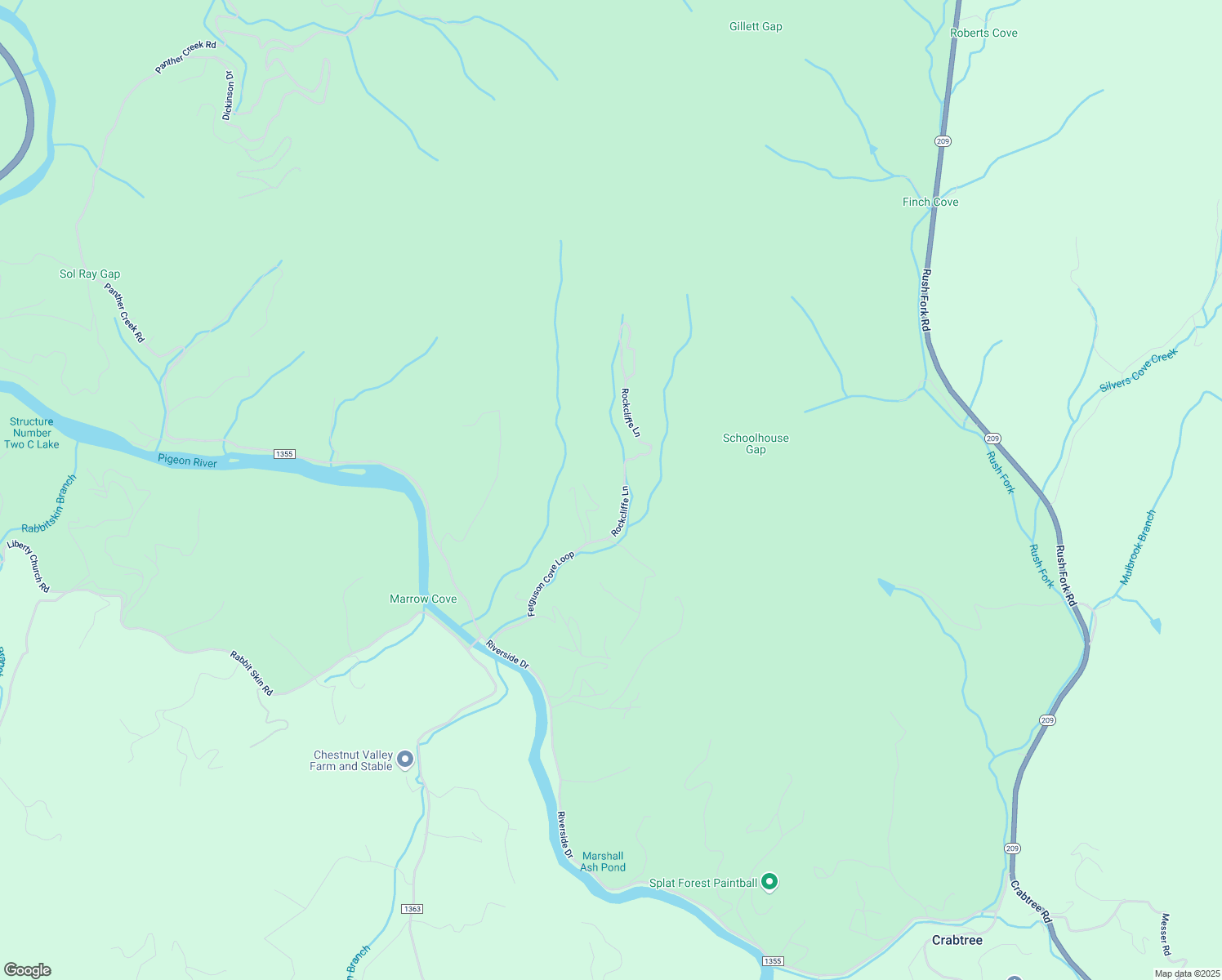 map of restaurants, bars, coffee shops, grocery stores, and more near 461 Ferguson Cove Loop in Clyde
