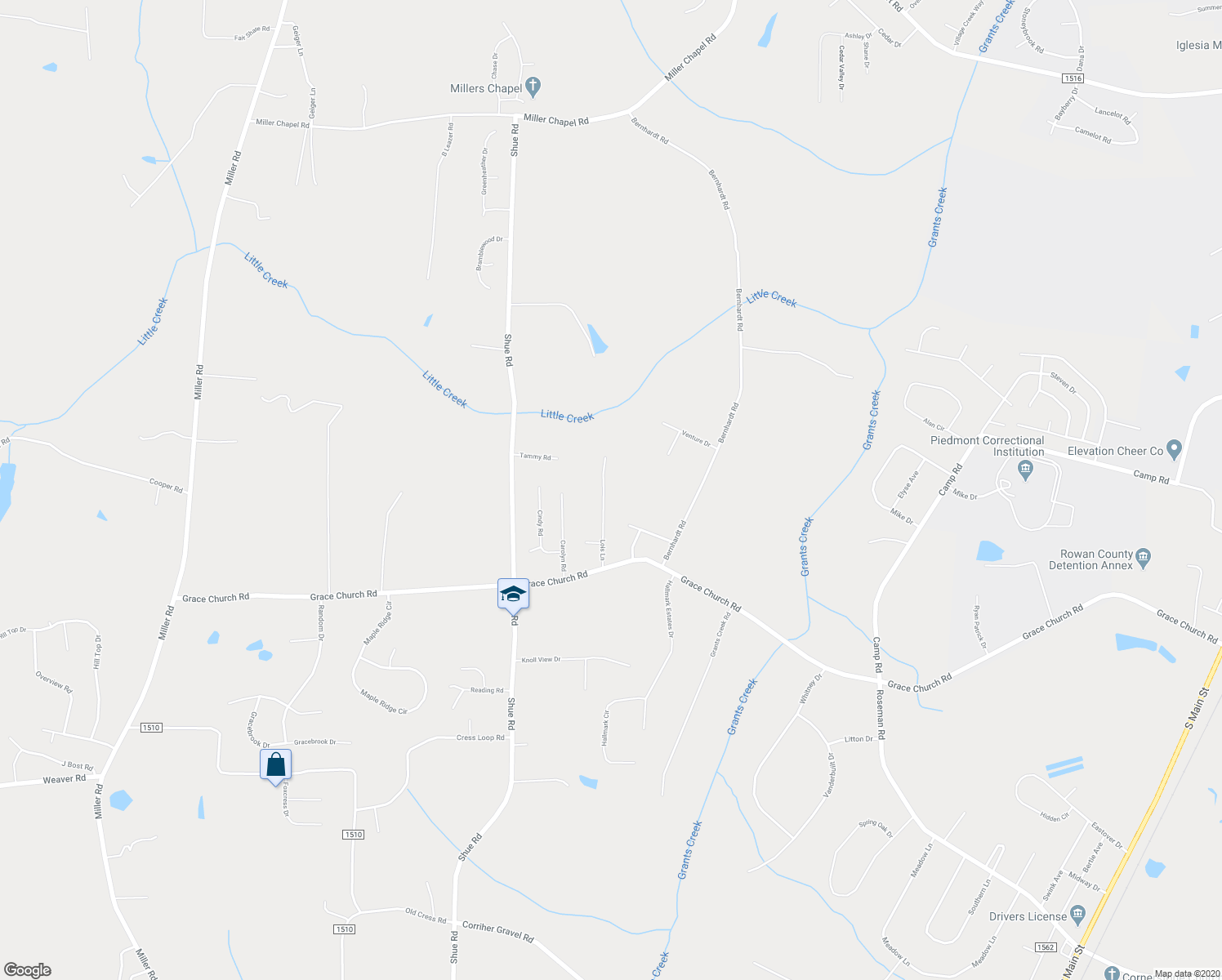 map of restaurants, bars, coffee shops, grocery stores, and more near 265 Lois Lane in Salisbury