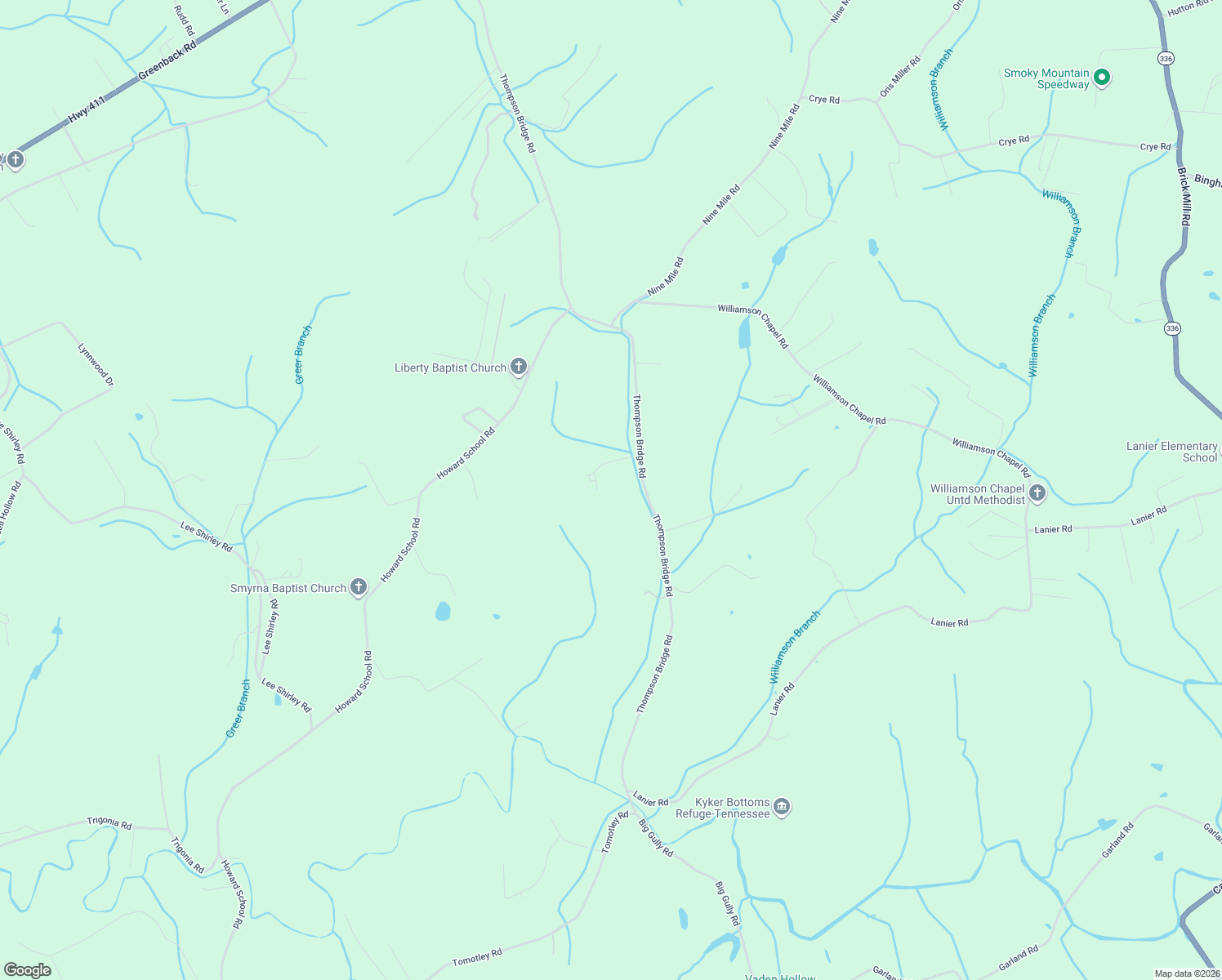 map of restaurants, bars, coffee shops, grocery stores, and more near 1015 Thompson Bridge Road in Maryville