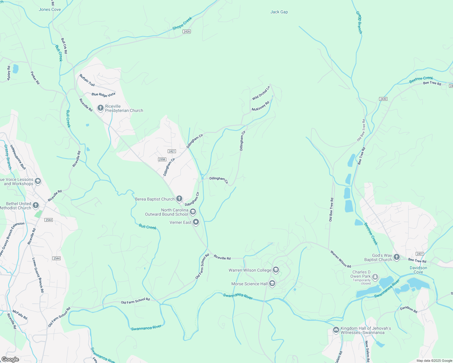 map of restaurants, bars, coffee shops, grocery stores, and more near 139 Dillingham Circle in Asheville