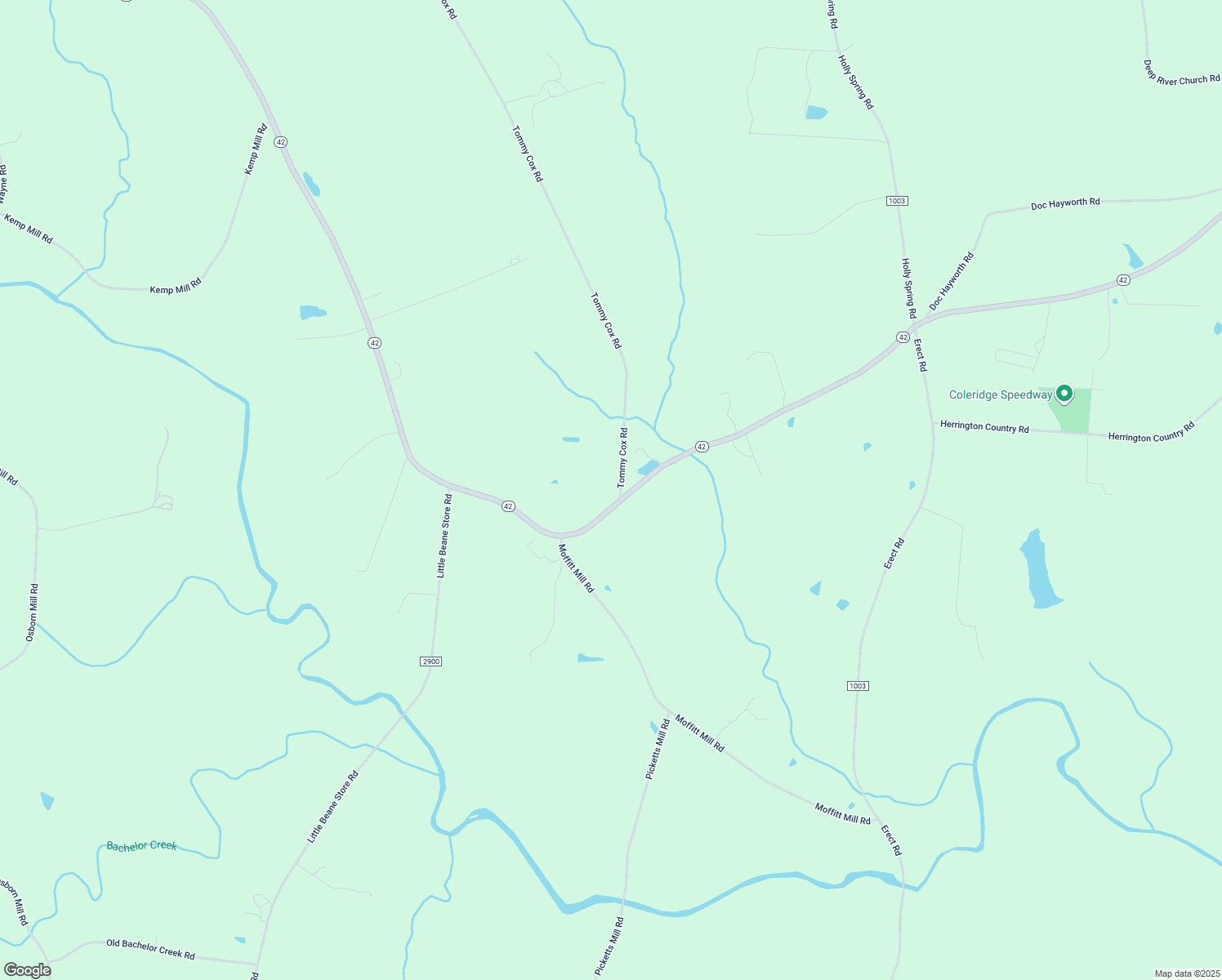 map of restaurants, bars, coffee shops, grocery stores, and more near 4040 Tommy Cox Road in Ramseur