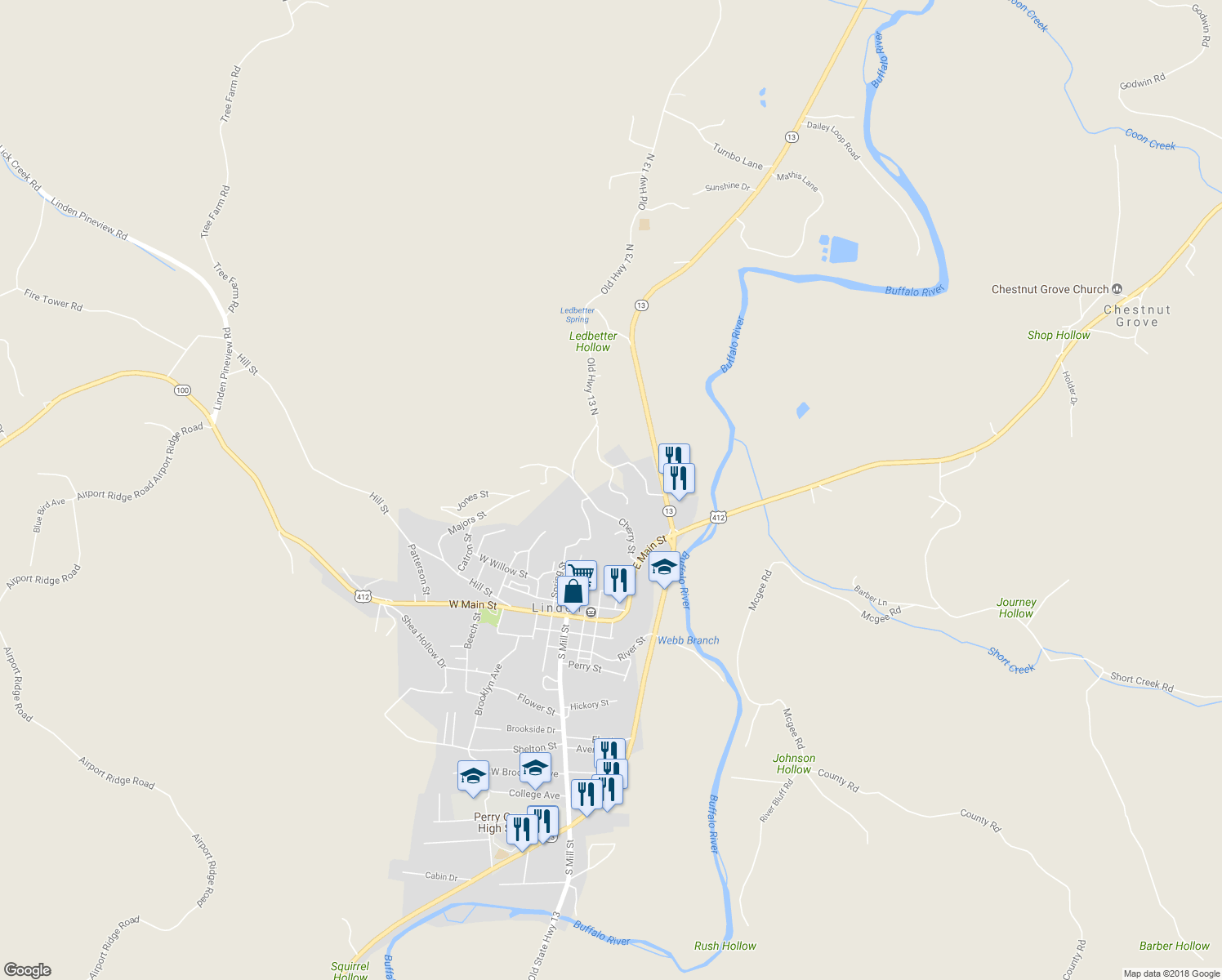 map of restaurants, bars, coffee shops, grocery stores, and more near 313 Breeding Lane in Linden