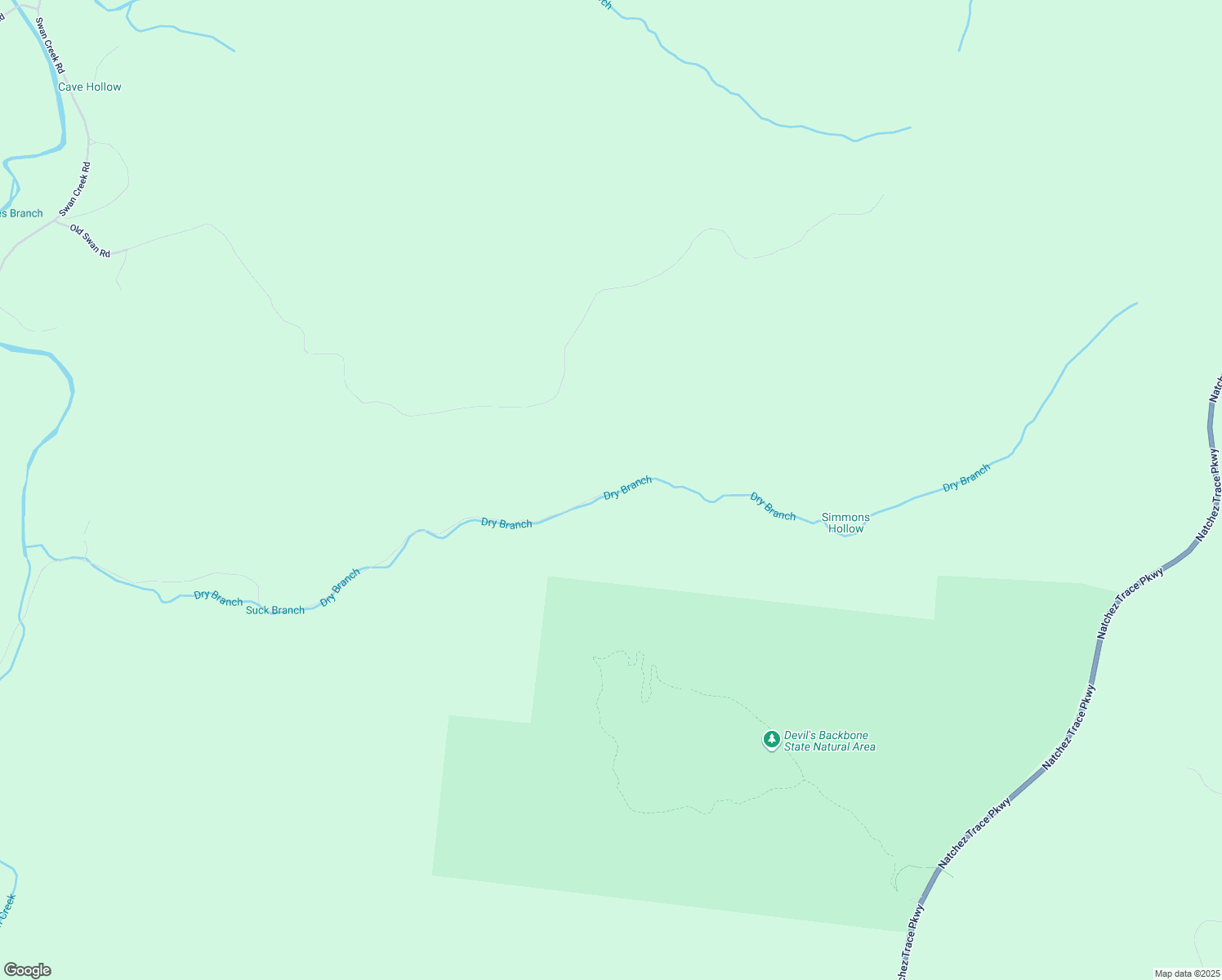 map of restaurants, bars, coffee shops, grocery stores, and more near 582 Dry Branch Road in Hohenwald