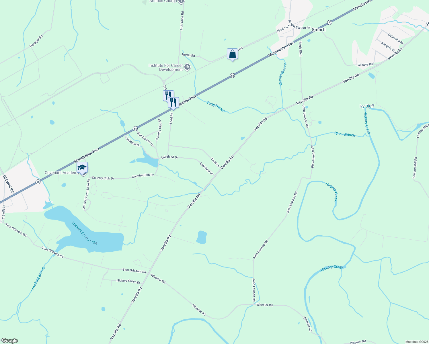 map of restaurants, bars, coffee shops, grocery stores, and more near 3180 Vervilla Road in McMinnville