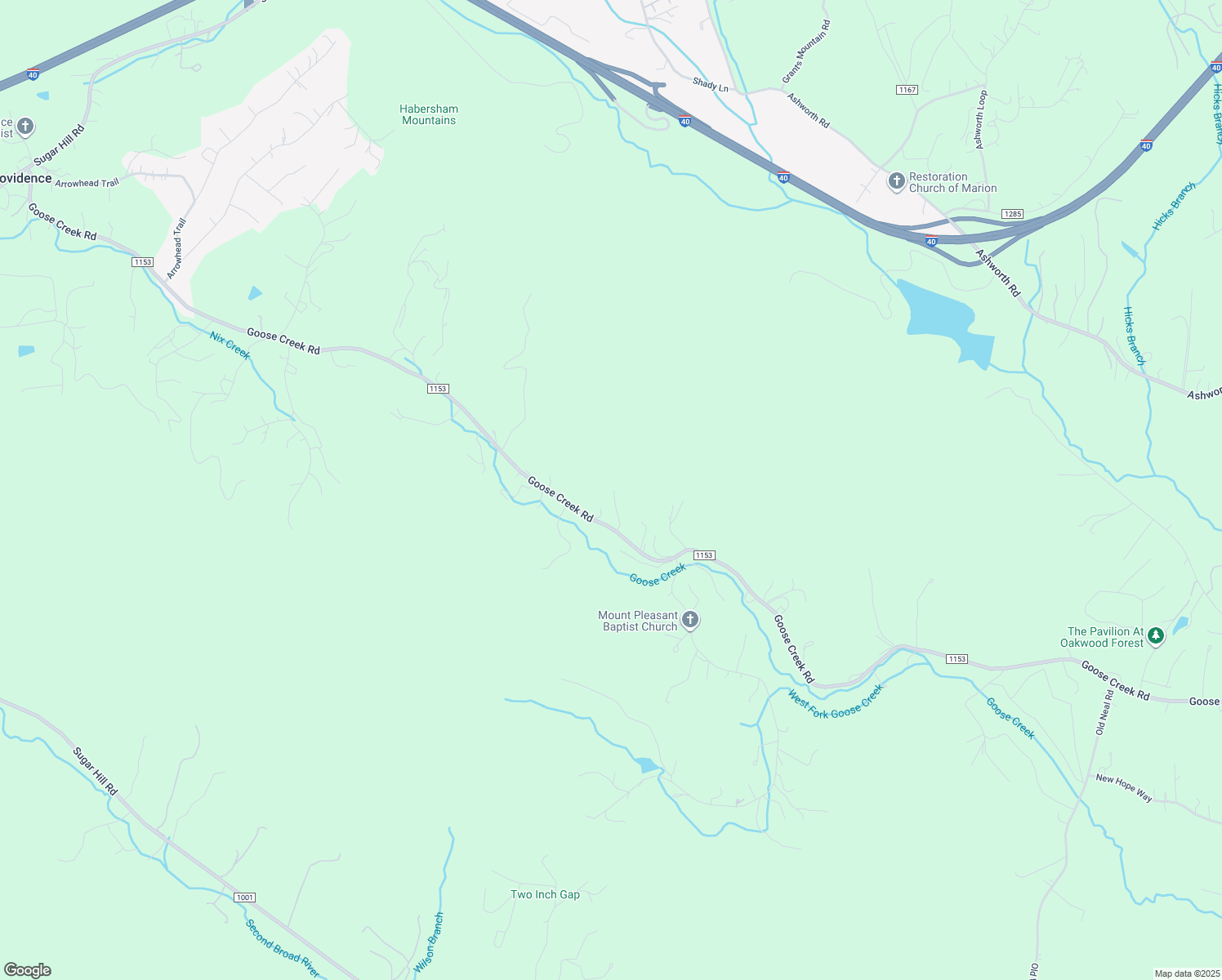map of restaurants, bars, coffee shops, grocery stores, and more near 2159 Goose Creek Road in Marion