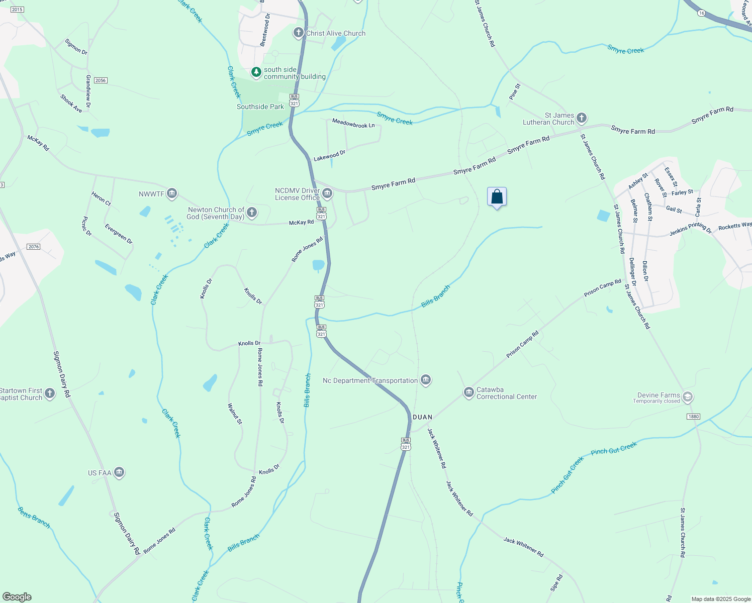 map of restaurants, bars, coffee shops, grocery stores, and more near 1171 Ike Drive in Newton