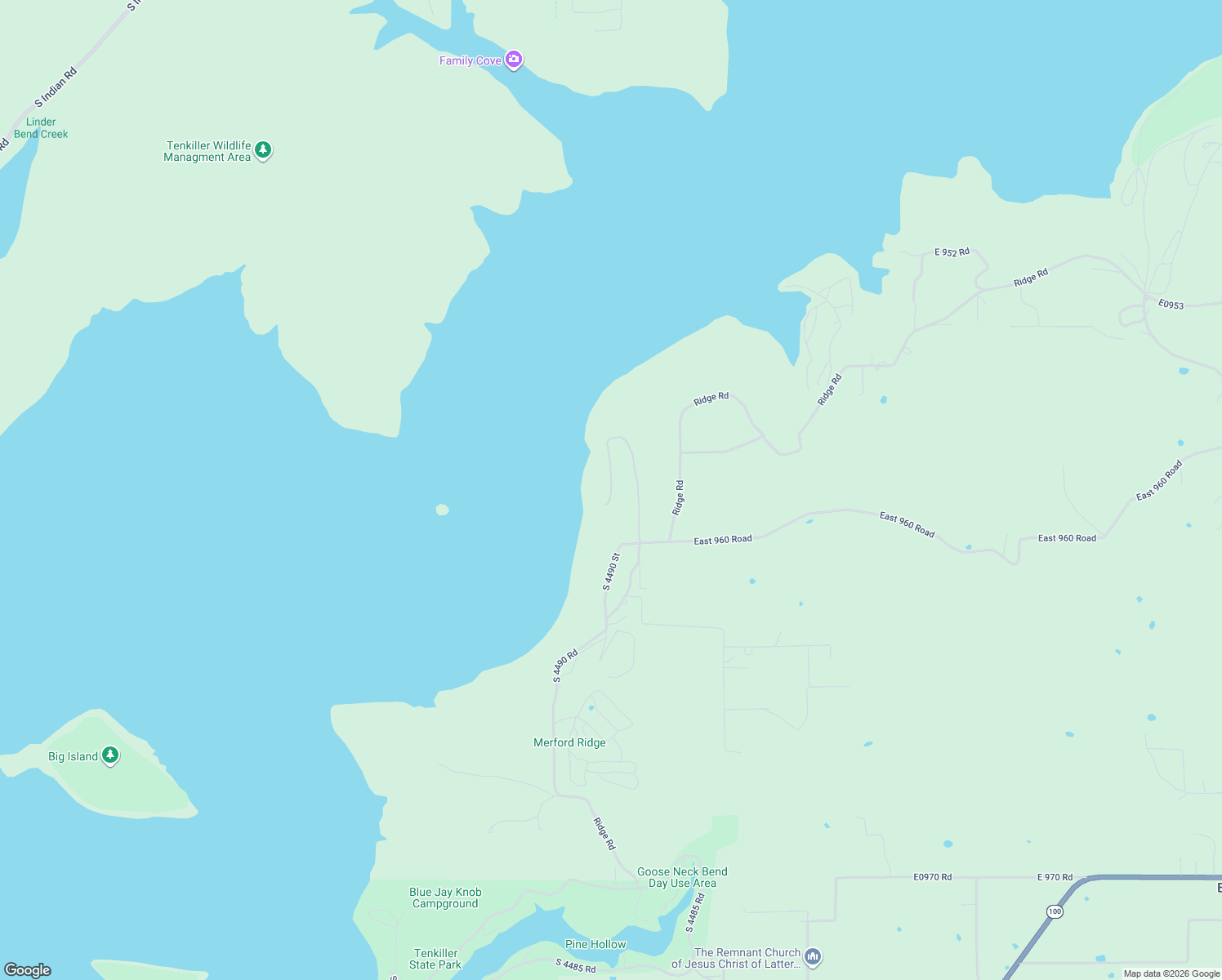 map of restaurants, bars, coffee shops, grocery stores, and more near Sunset Lane in Sequoyah County